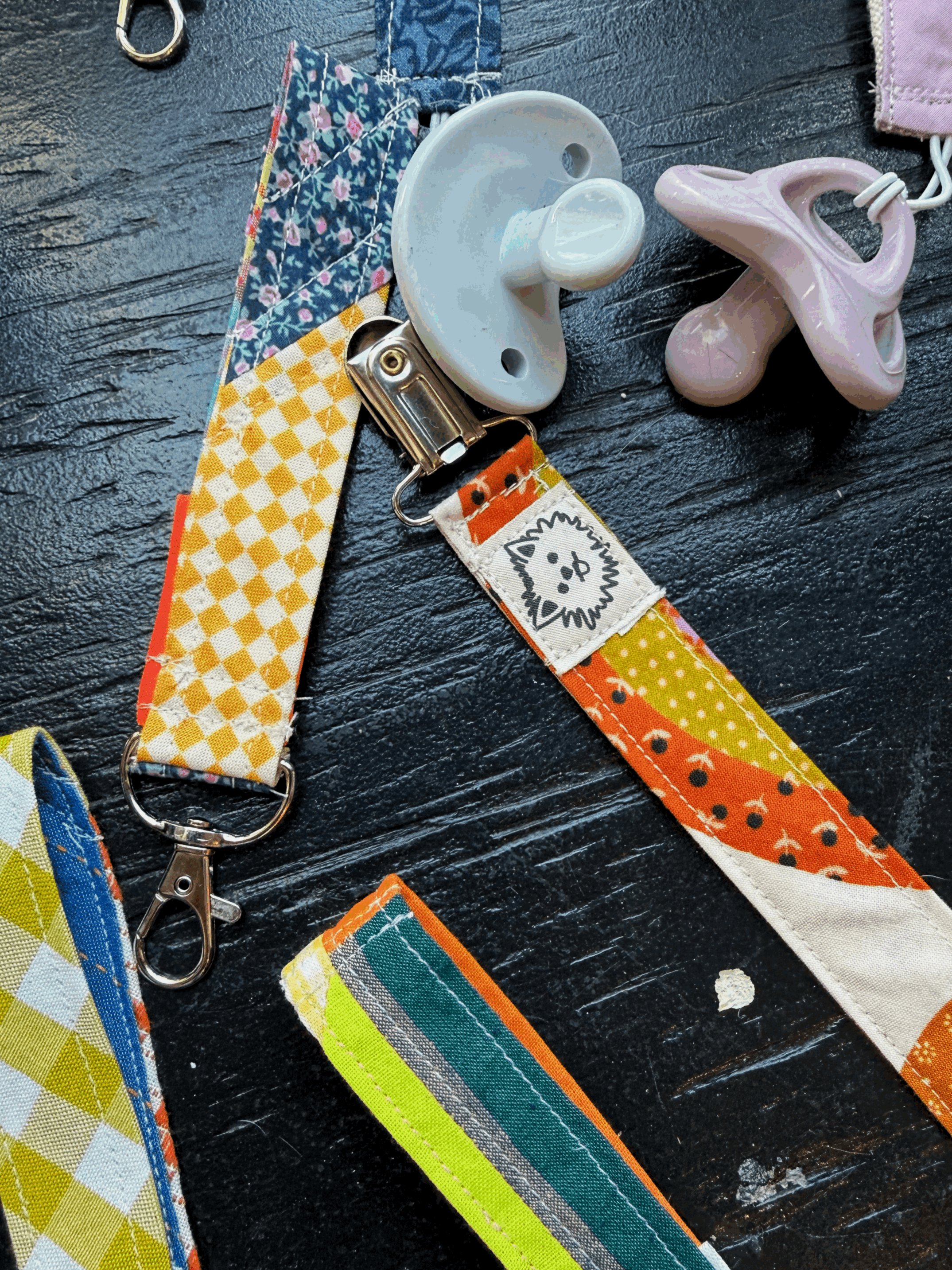 Funk Stuff Studio Quilted Pacifier Clip