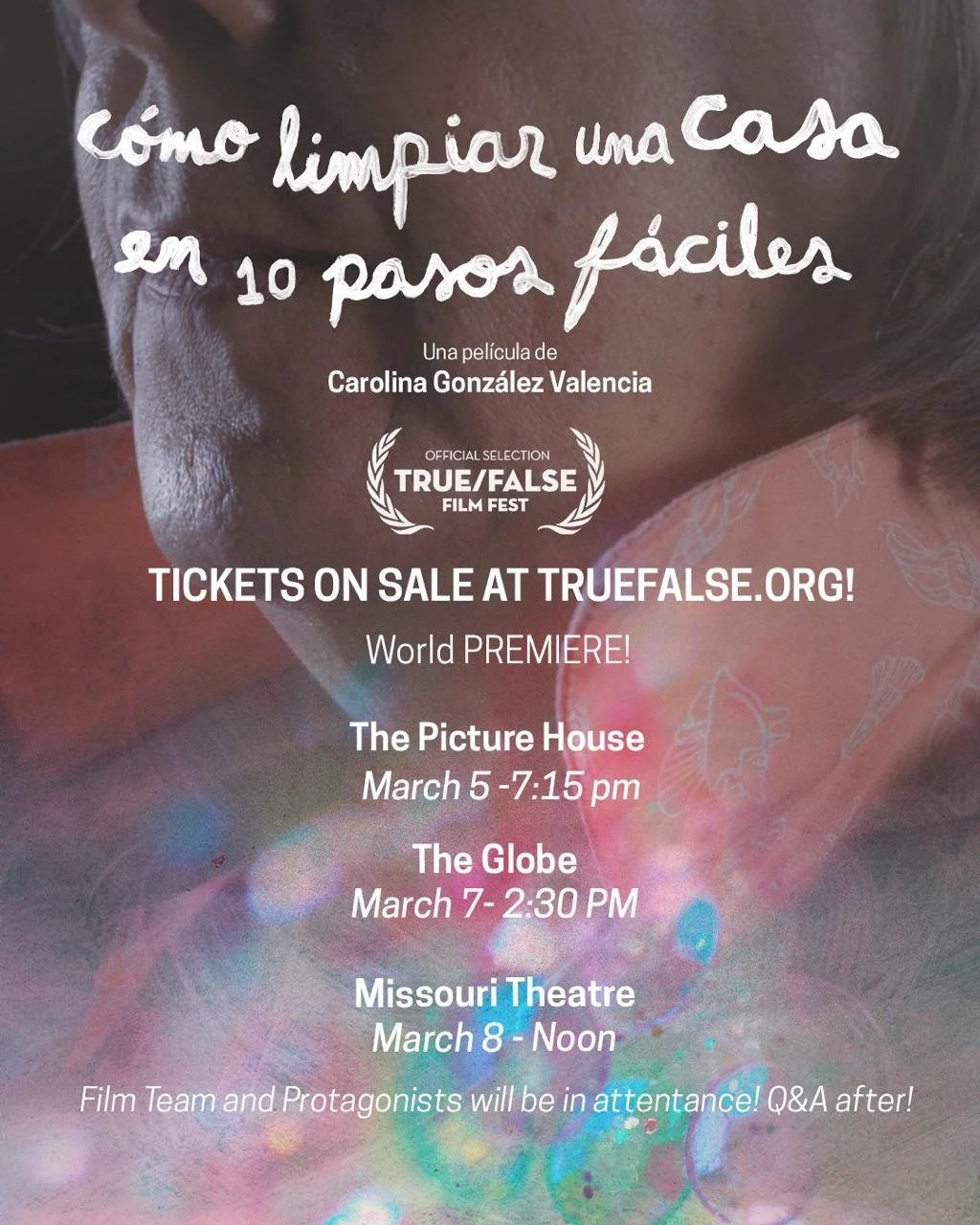 Flyer about world premier at True Film Festival next march five