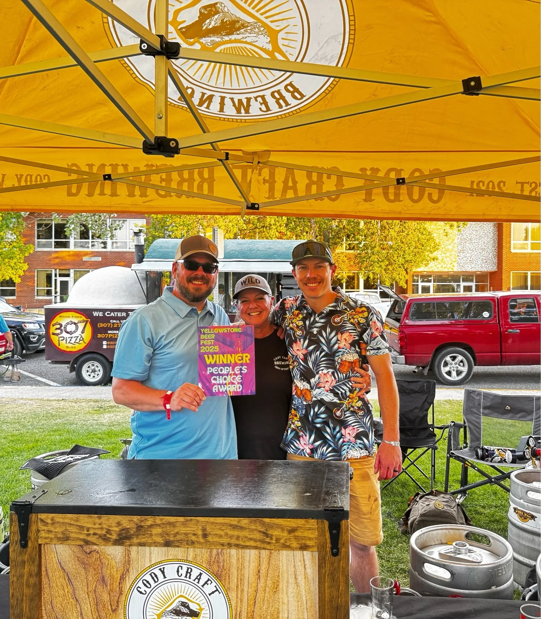 Winners of the People's Choice Award at the 2025 Yellowstone Beerfest at Cody Craft Brewing taproom in Cody, Wyoming