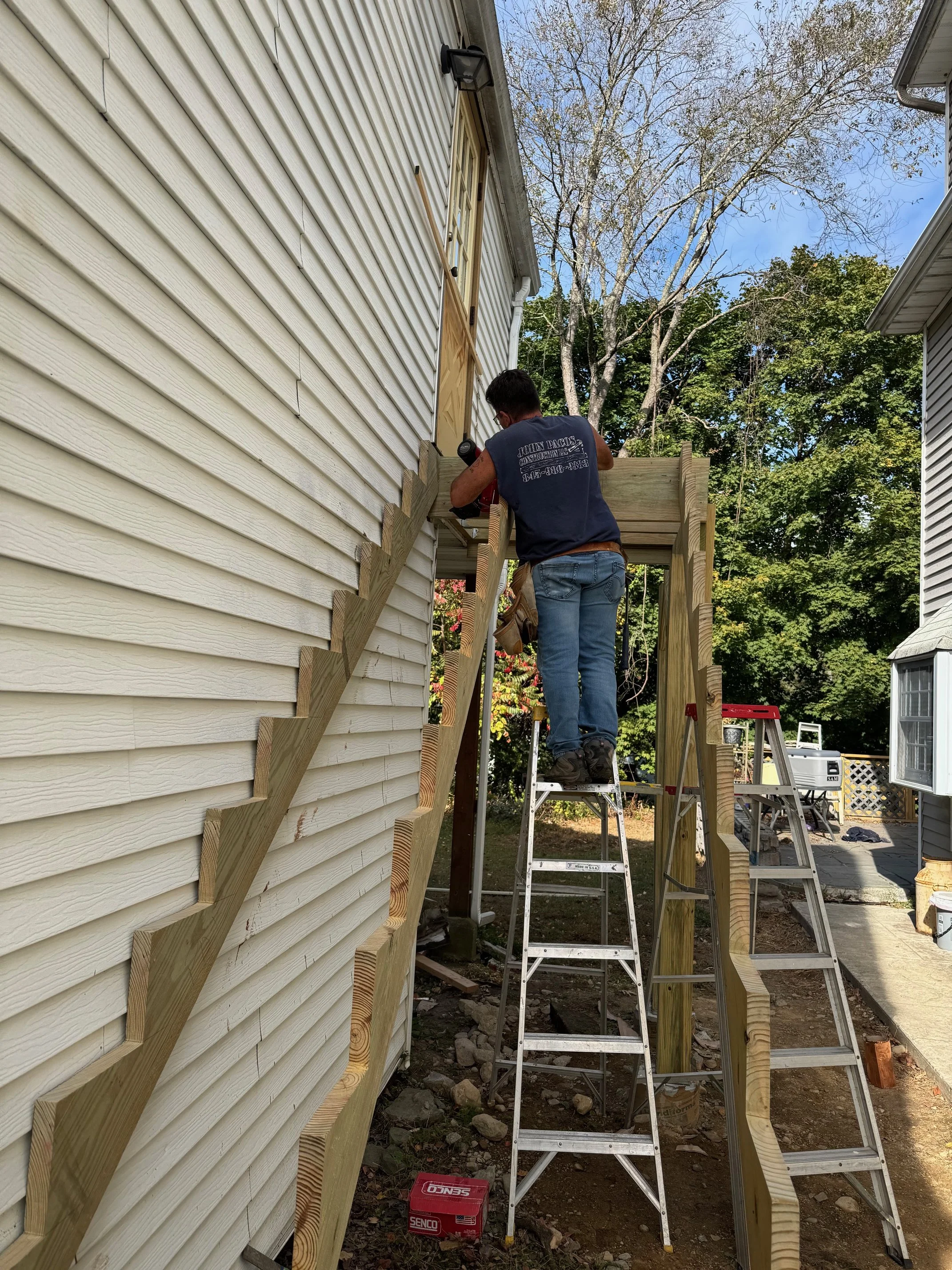 Fire Escape Stair Build Holy Rosary Religious Ed Building Oct. 2025