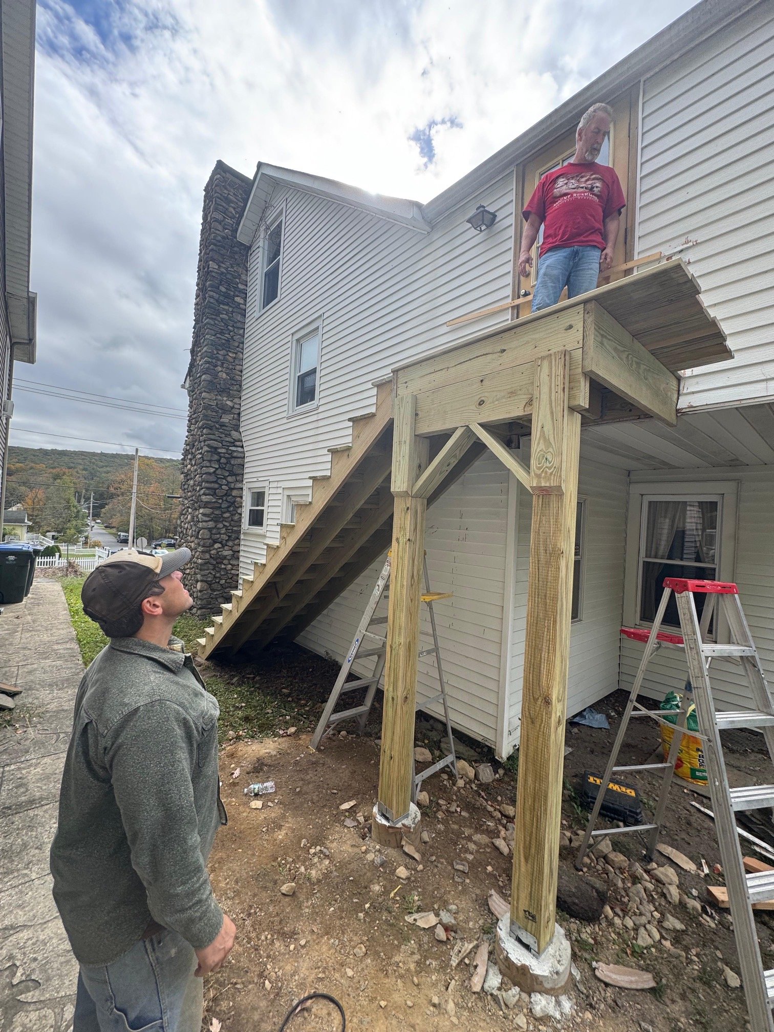 Fire Escape Stair Build Holy Rosary Religious Ed Building Oct. 2025