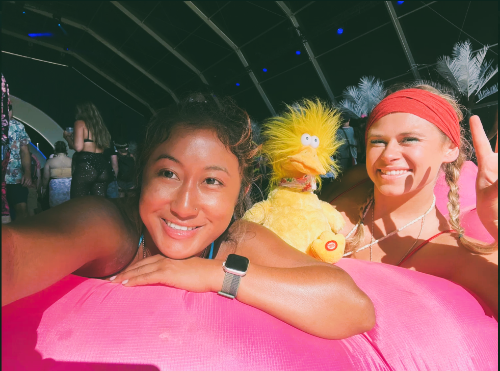 Monica and friends at The Hangar stage at Electric Forest