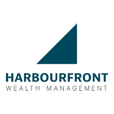 Harbourfront Wealth Management logo with a dark blue triangular icon and company name
