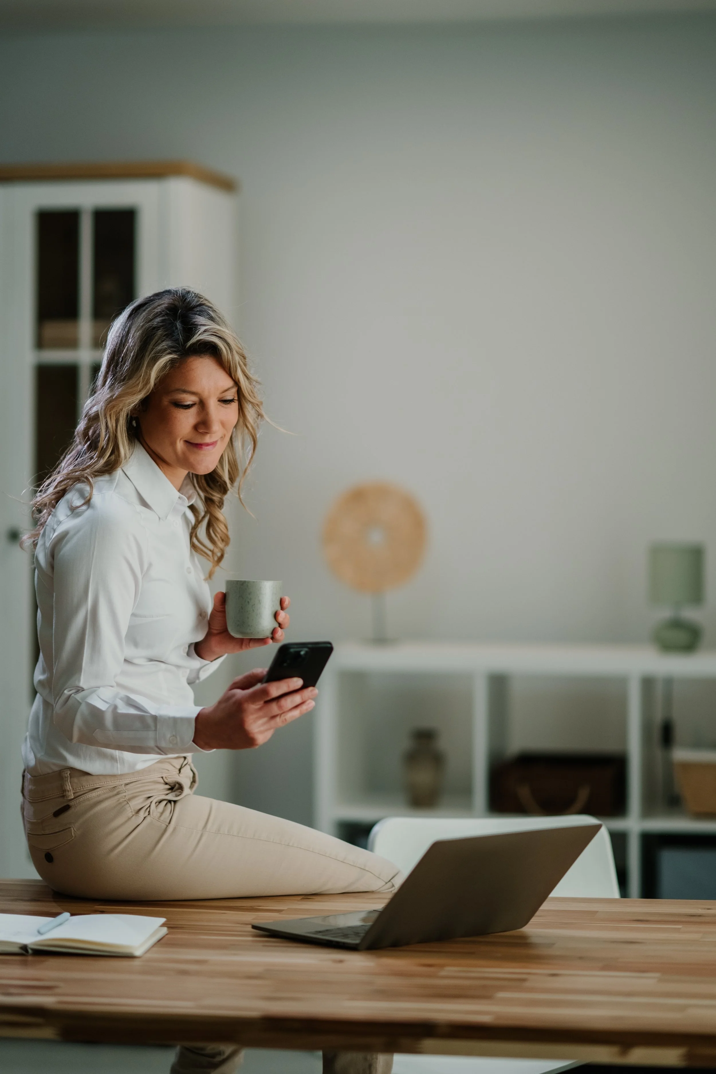 Woman checking policy