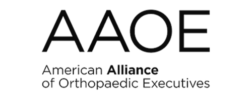 Logo of the American Alliance of Orthopaedic Executives with the initials AAOE and full name