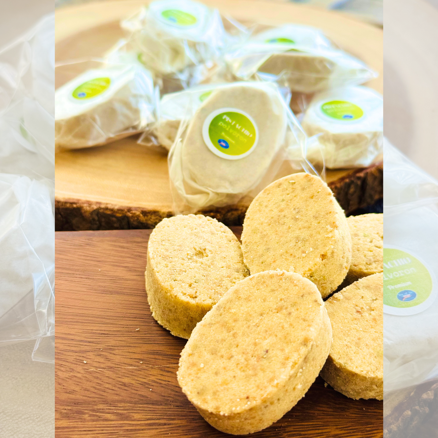 Pistachio Polvoron Filipino Shortbread Cookies | Handmade Buttery Melt-in-Your-Mouth Dessert