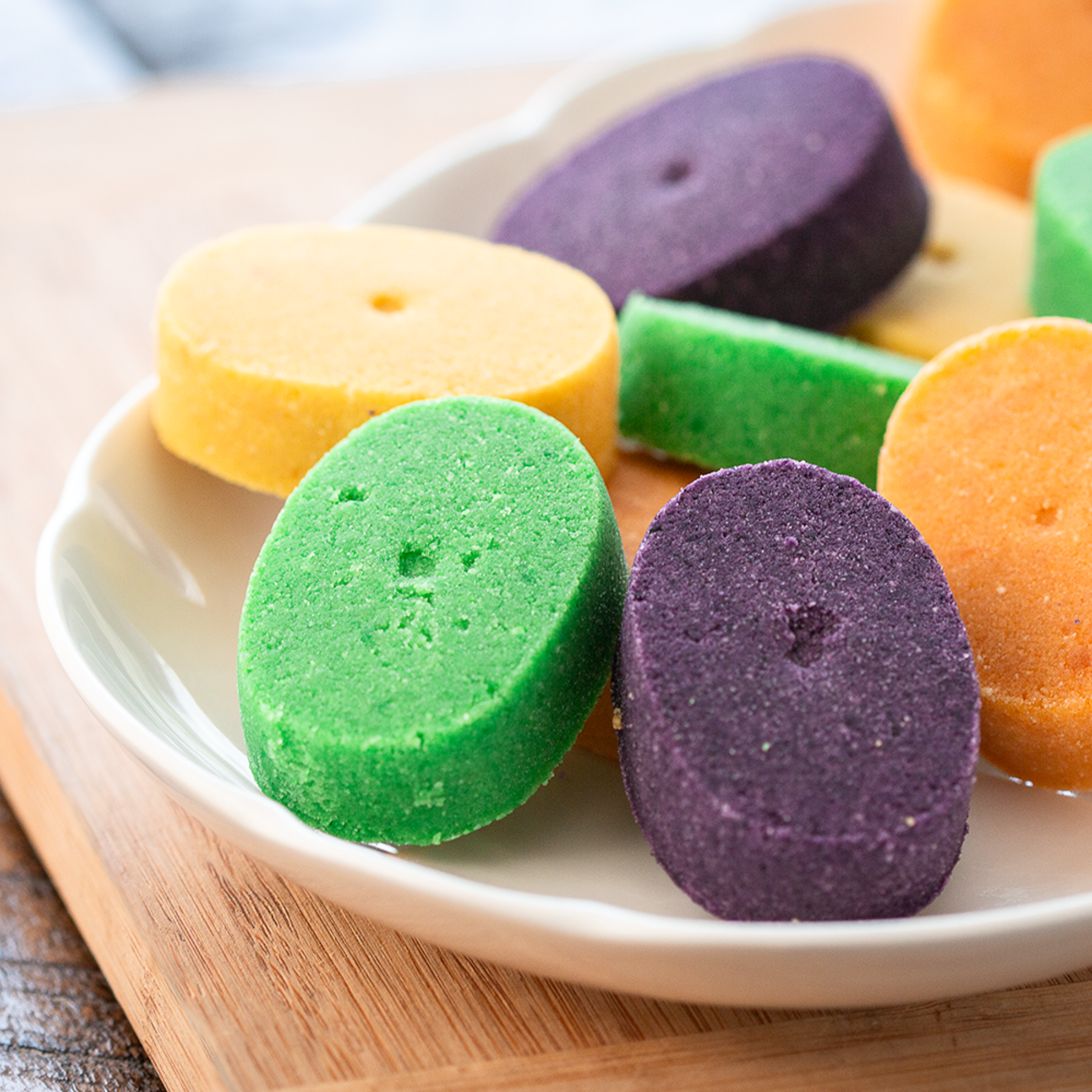 Assorted Filipino Polvoron: Mango, Ube, Buko Pandan Flavors