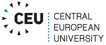 Logo of Central European University, with the initials 'CEU' and full name next to it.