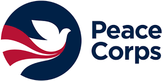 Peace Corps logo featuring a stylized dove with red and white stripes