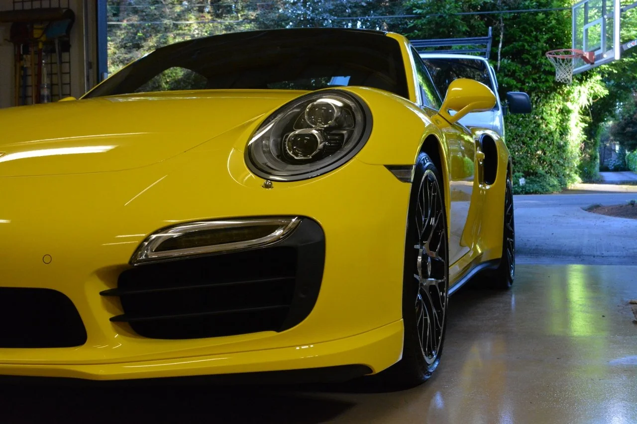 car detailing results yellow sports car Toronto garage