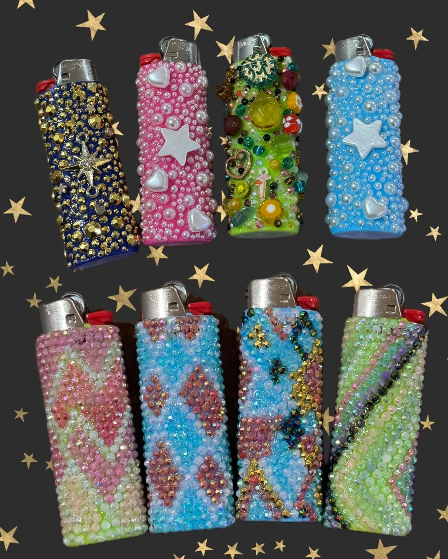 Made exclusively by @_.bascar._ for this Saturday&rsquo;s market!
Hand-bejeweled custom lighters, crafted just for this event, will be available at our shop.
This and many other unique gifts will be ready for you this Saturday 12/6 !! 
@very_vintage_