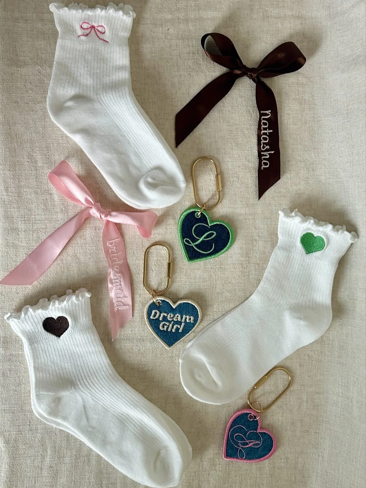crew socks for your crew 👯&zwj;♀️

one can truly never have too many pairs of socks. team bow or team heart? (or why choose?!)

launching 04.03.26 ✨

#bridesmaidgifts #bridalaccessories #bachelorettetripgifts #2026bride #2027bride