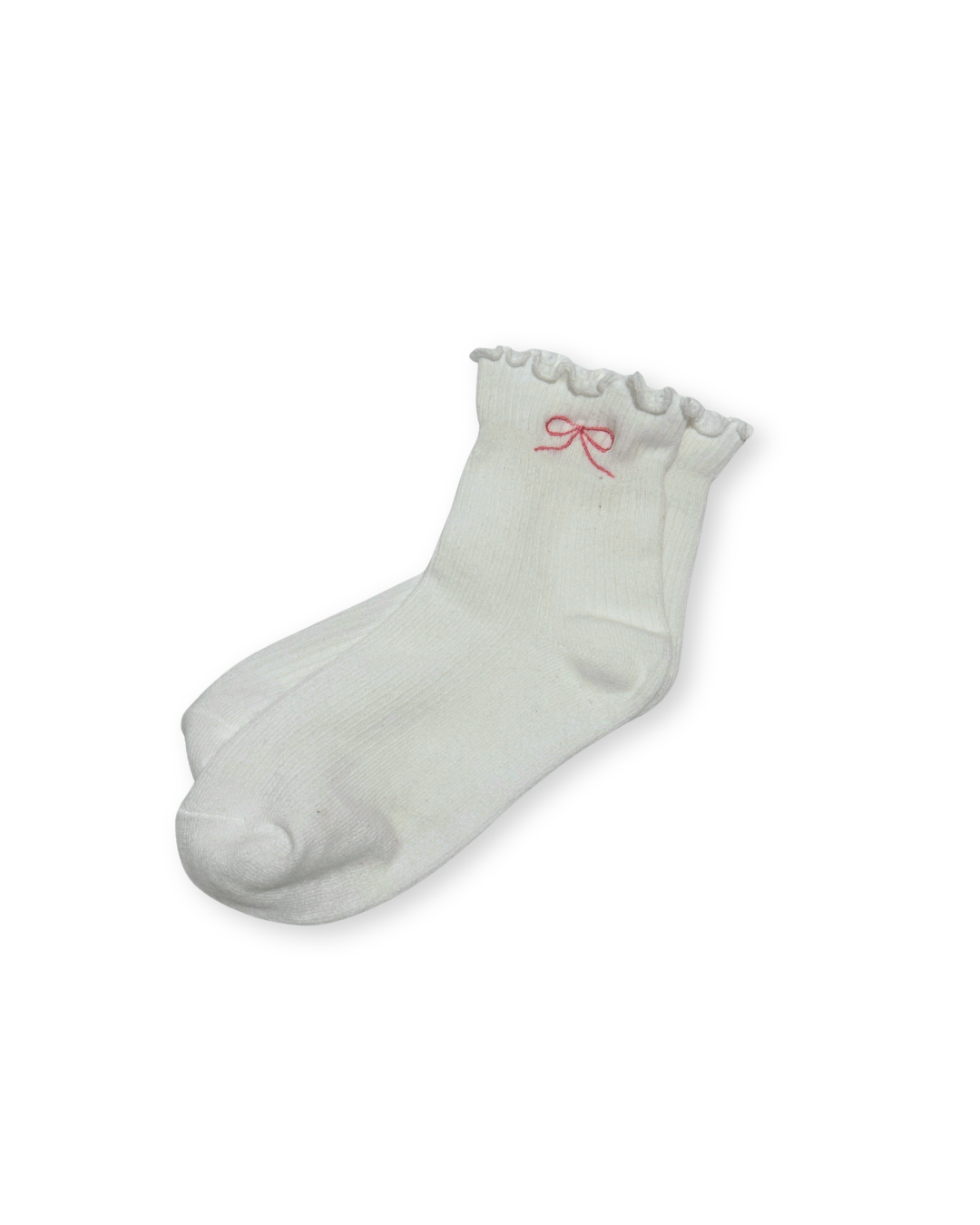 Bow Ruffle Trim Socks