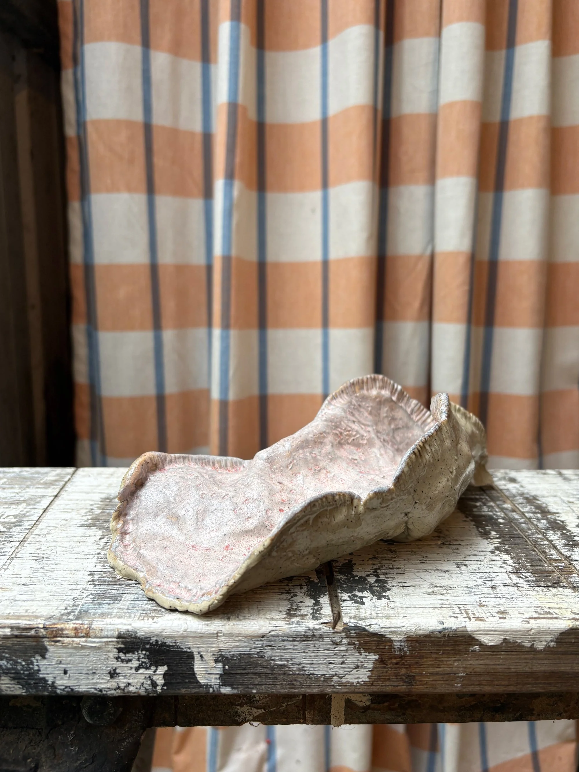 'Oyster Lover' Spoon Rest / Wall Artwork by Miriam McWilliam of Slow Rise Ceramics.