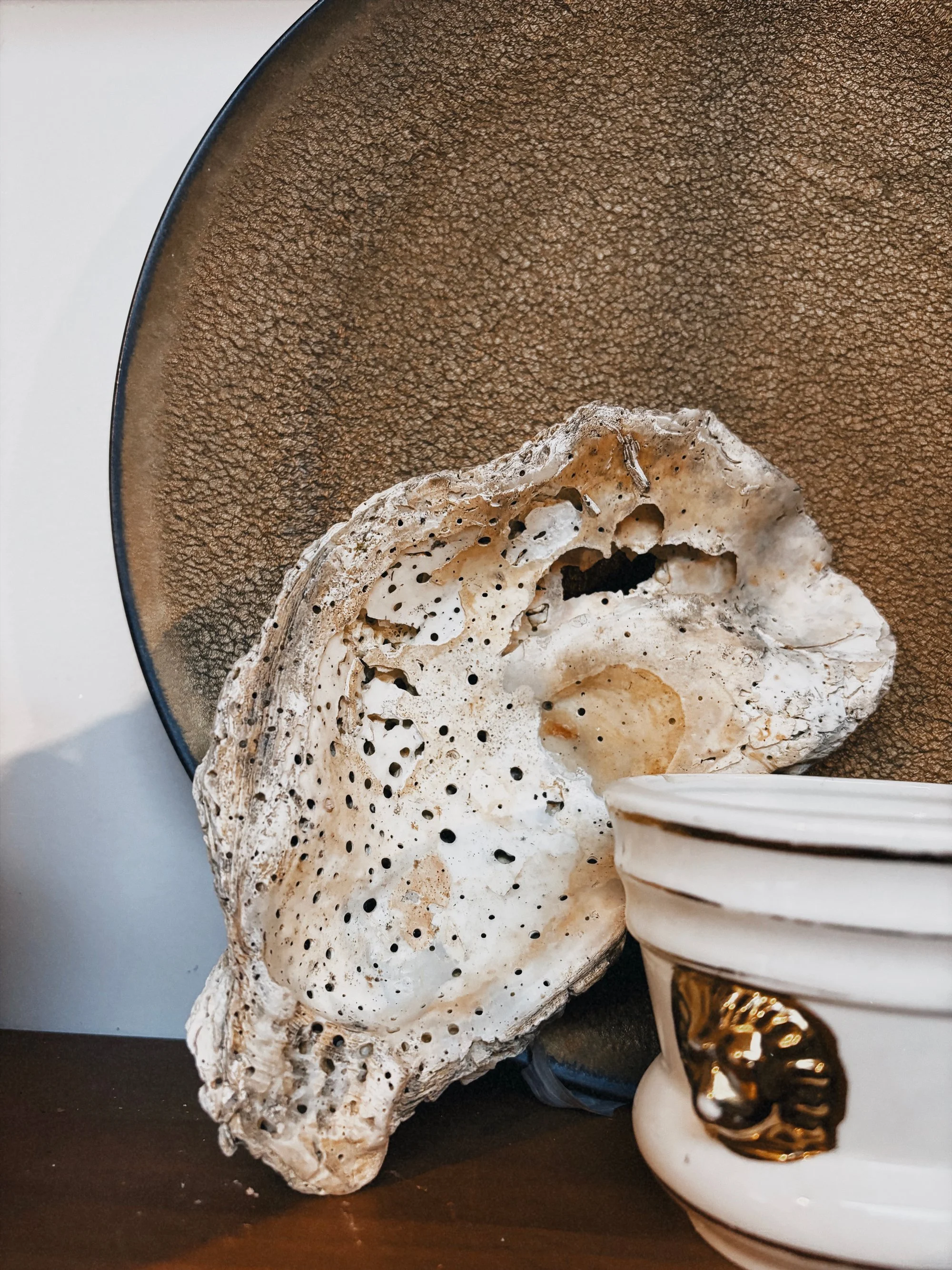 'Oyster Lover' Spoon Rest / Wall Artwork by Miriam McWilliam of Slow Rise Ceramics.