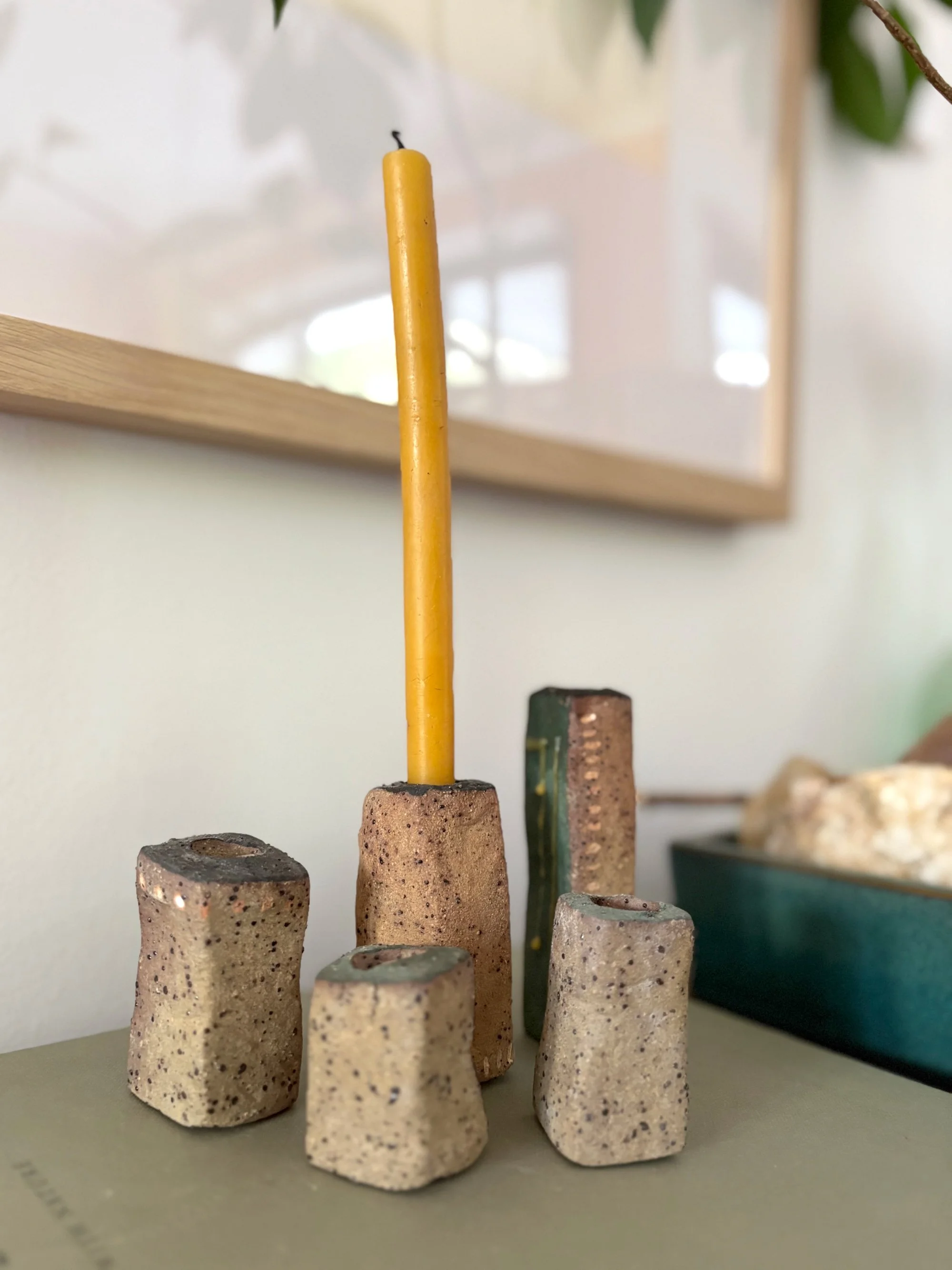 'Pillars of Place' hand-built ceramic candle holders by Miriam McWilliam of Slow Rise Ceramics
