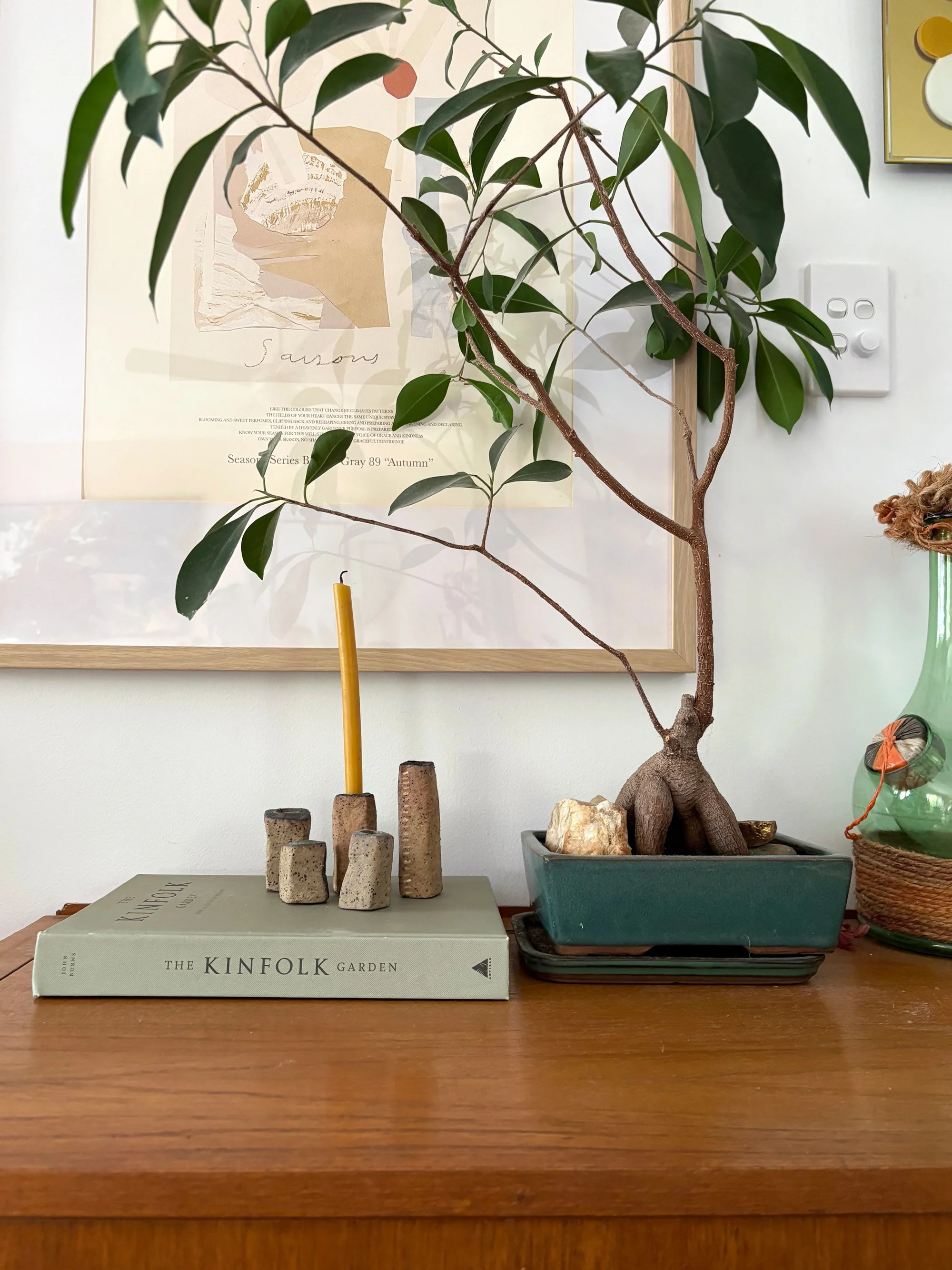 'Pillars of Place' hand-built ceramic candle holders by Miriam McWilliam of Slow Rise Ceramics