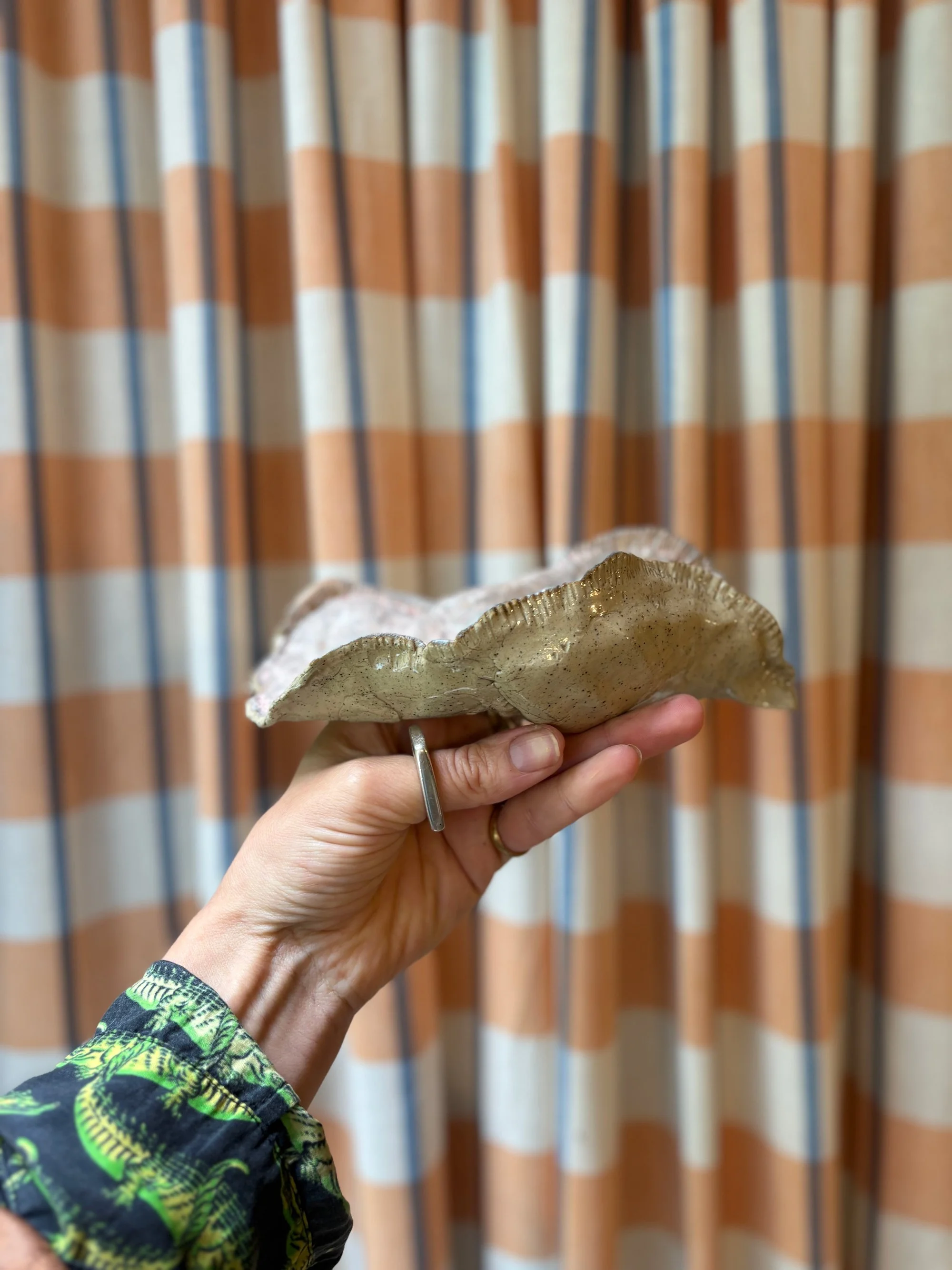 'Oyster Lover' Spoon Rest / Wall Artwork by Miriam McWilliam of Slow Rise Ceramics.