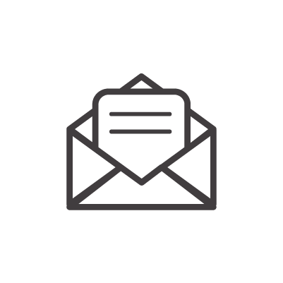 Icon of an envelope with a letter inside.