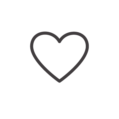 Outline of a heart on a white background.