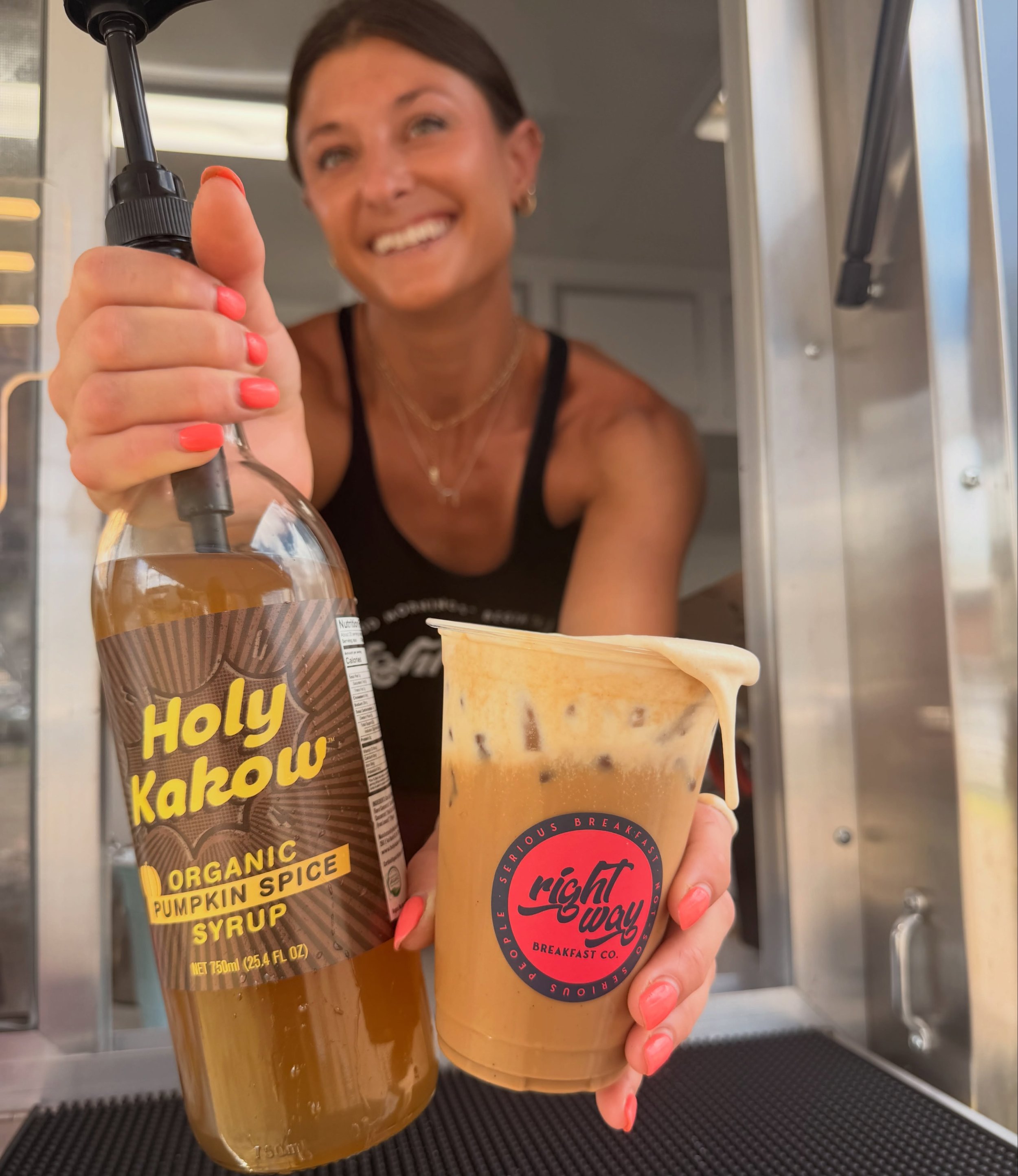 Y&rsquo;all know what season is coming 👀

Shout out to @holykakow for the best syrups for our coffees. Dairy &amp; gluten free and made with no preservative of any kind. Can&rsquo;t get much better than that 🌞

#psl #pumpkinspice #coffeetrailer #fo