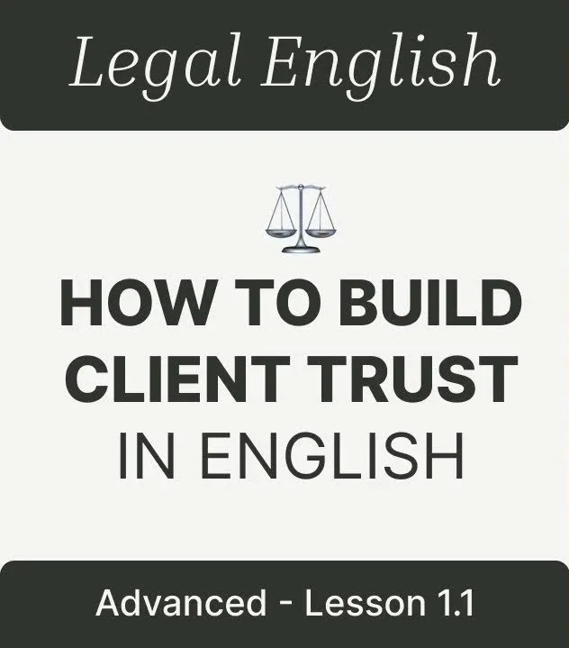 Building Rapport and Trust with Legal Clients in English