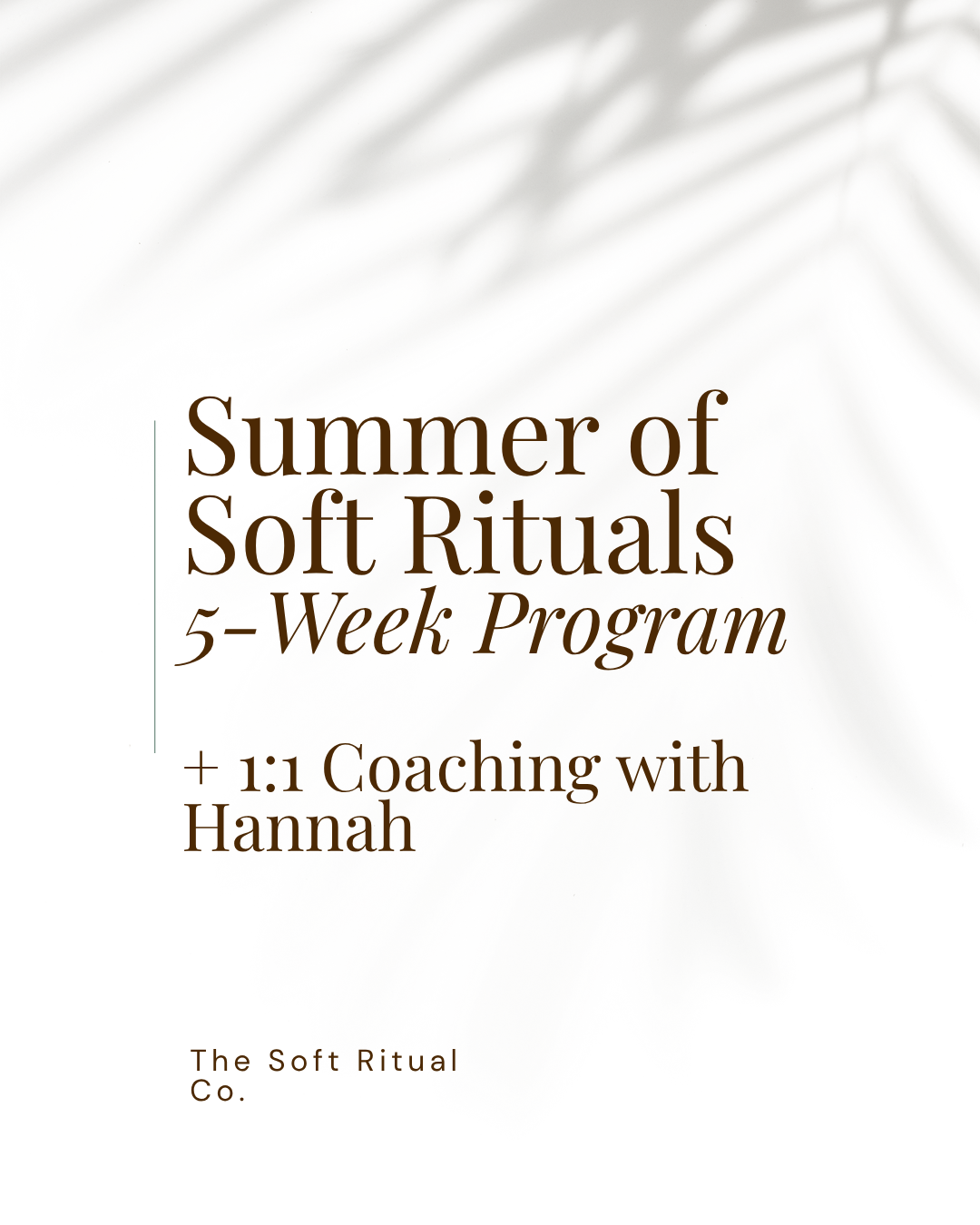 Summer of Soft Rituals Program + 1:1 Coaching with Hannah