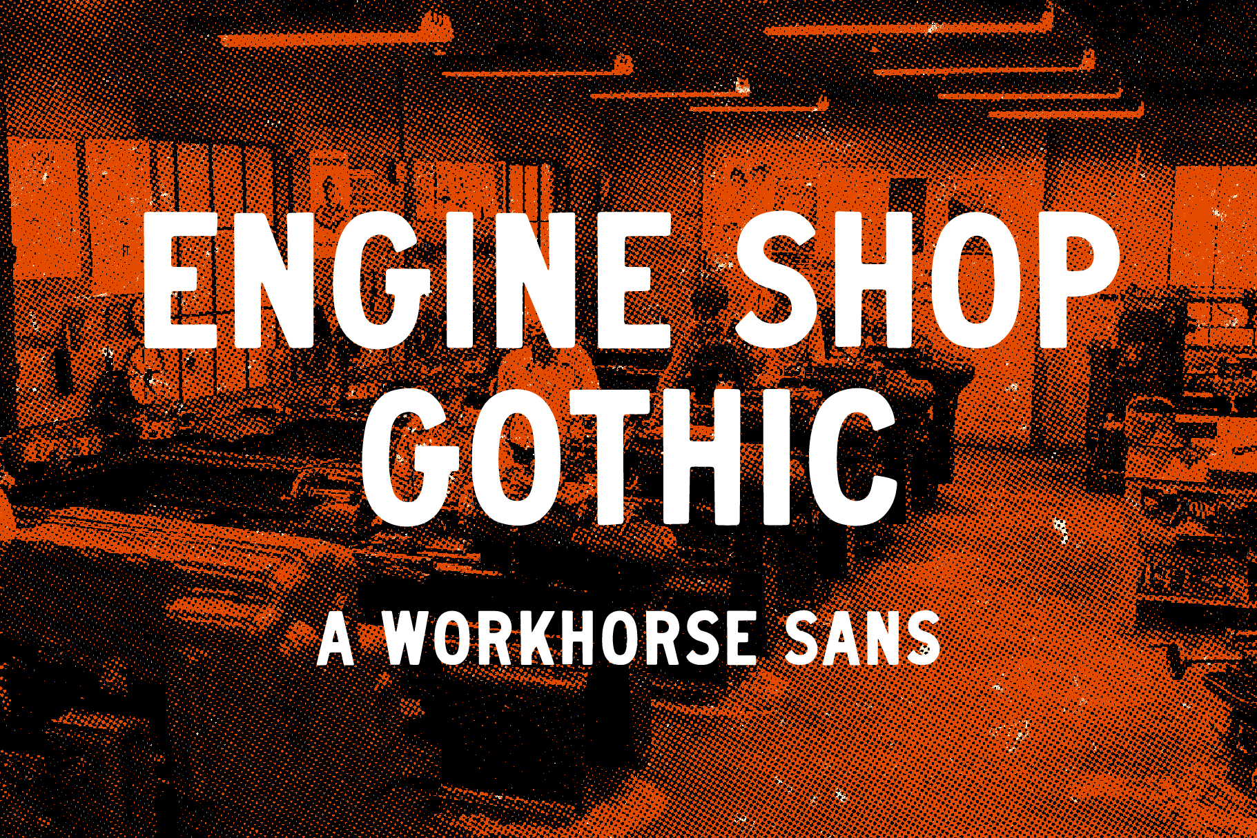 Engine Shop Gothic | Industrial Vintage Sans Serif Font