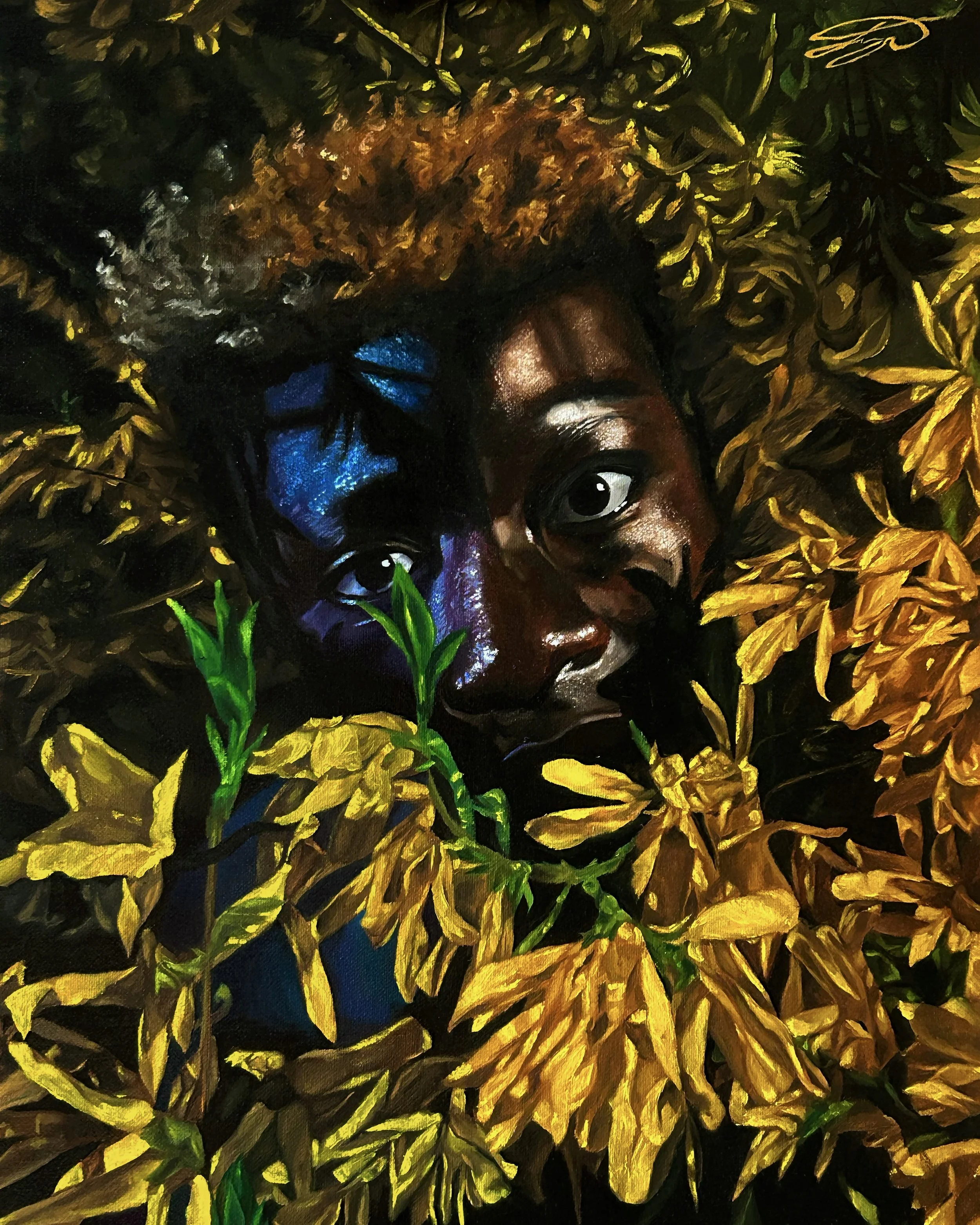 Beauty Hidden Amongst Forsythia Print