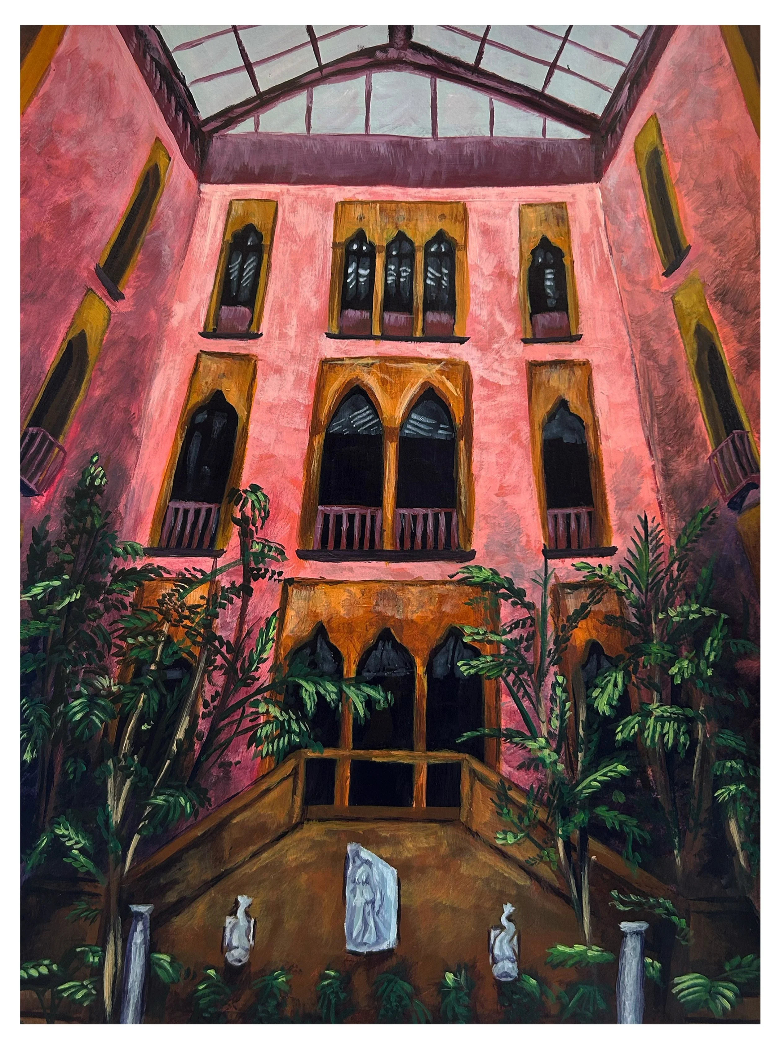 Isabella Steward Gardener, 2024, acrylic on paper, 16"x20"