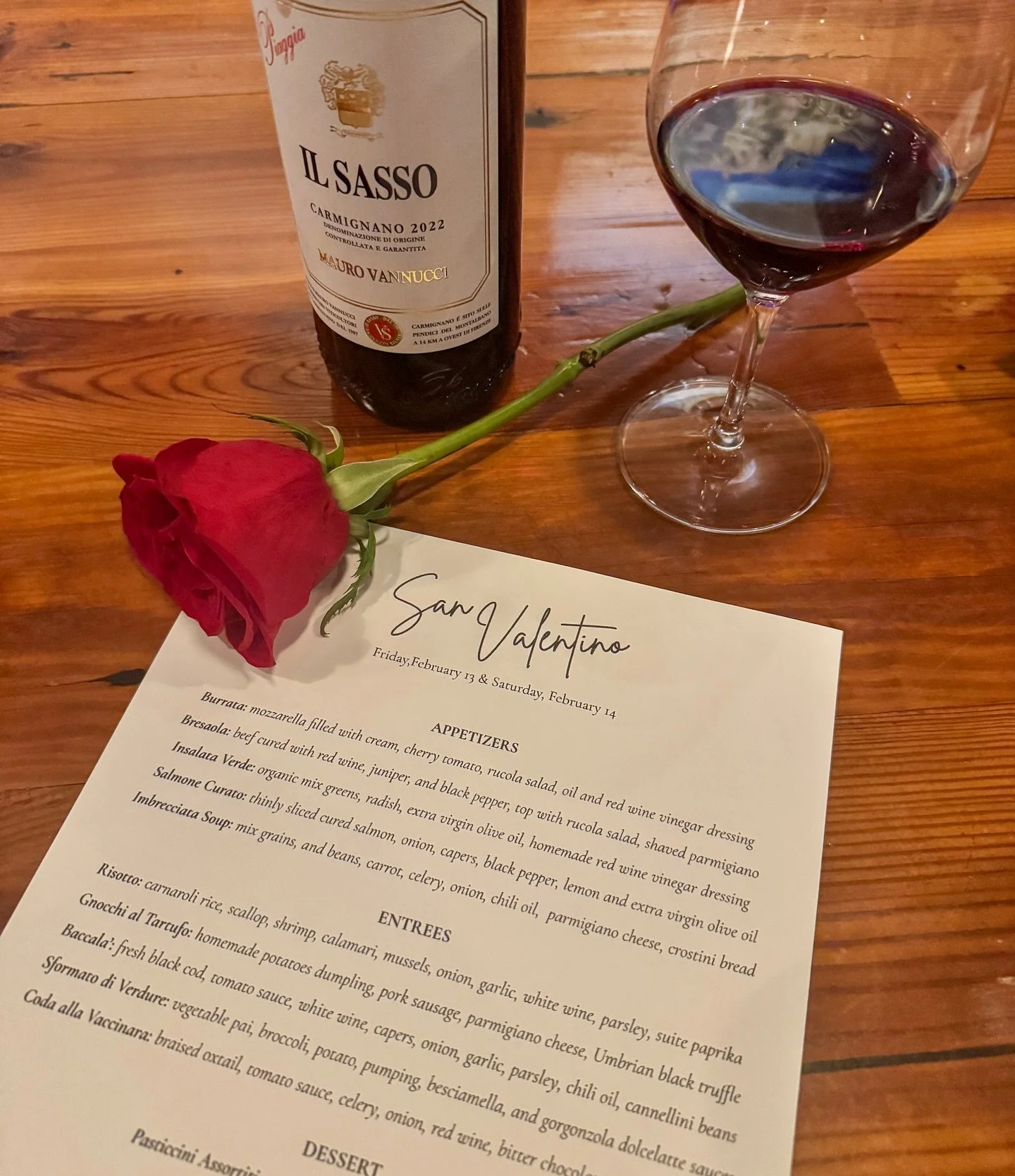 Special Valentine&rsquo;s Day Menu 💘

$79/pp + $29/pp wine pairing (optional) 

Reservations are available 2/13 after 9pm.
Limited bar seating available for walk-ins.