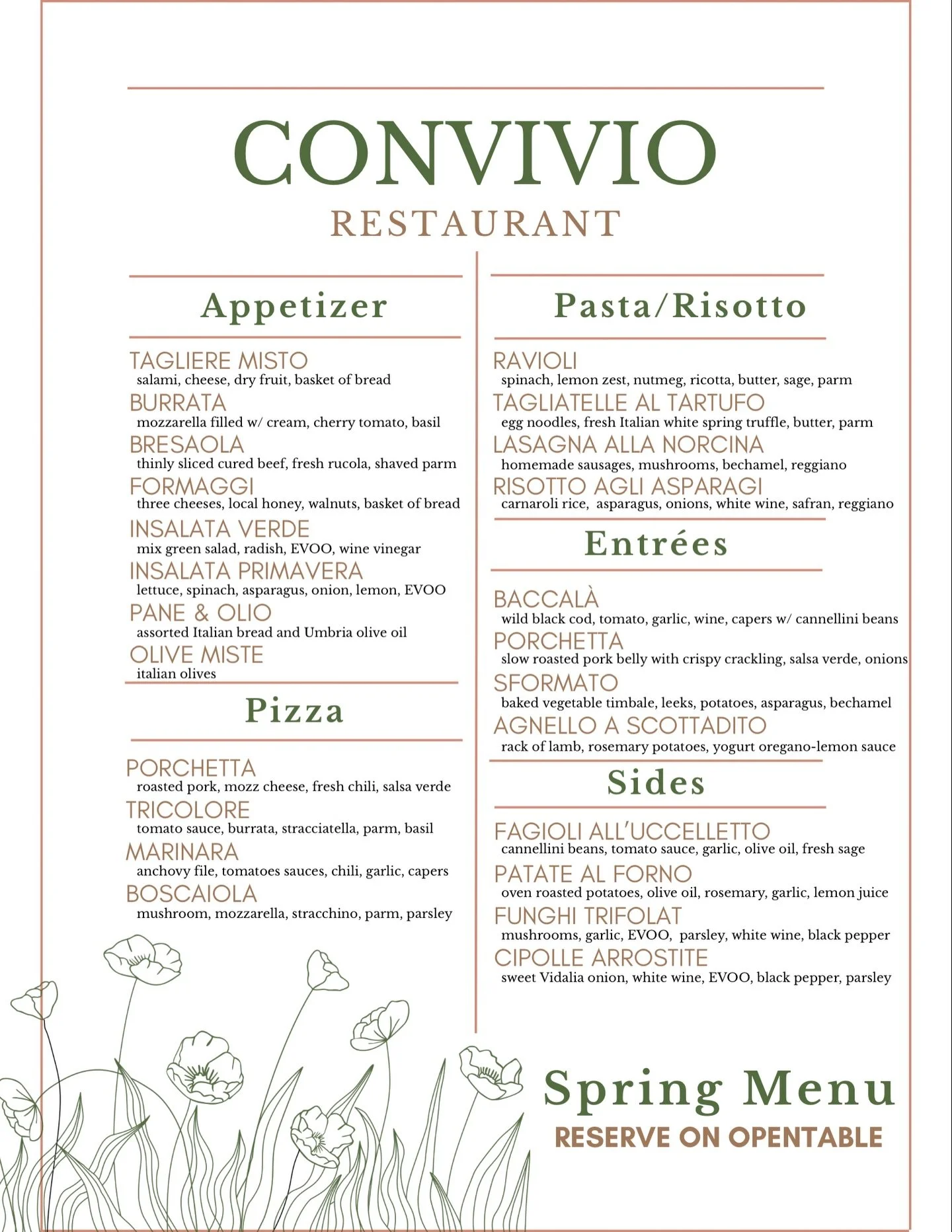 🌷Spring Menu - Reserve on OpenTable