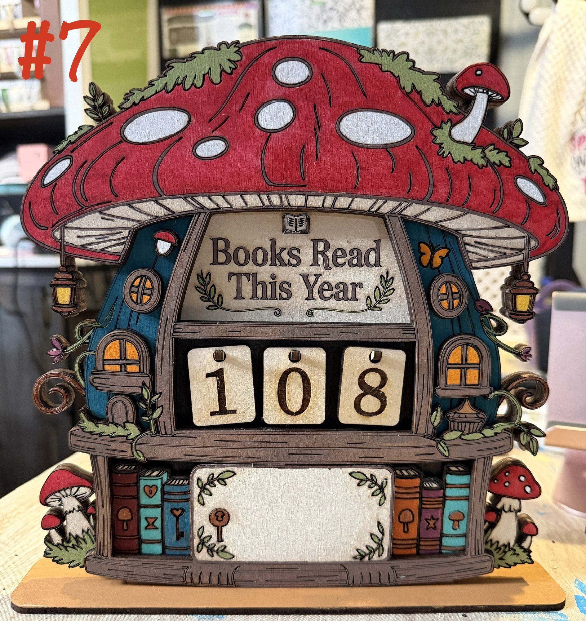 Whimsical Mushroom Reading Tracker