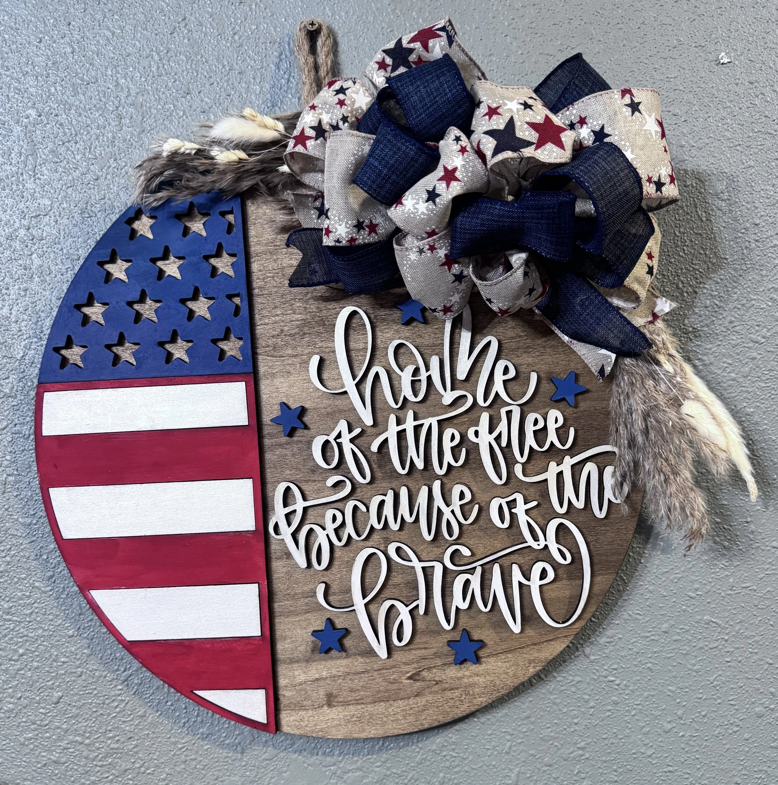 "Home of the Free" Patriotic Wall Decor - Stars & Stripes