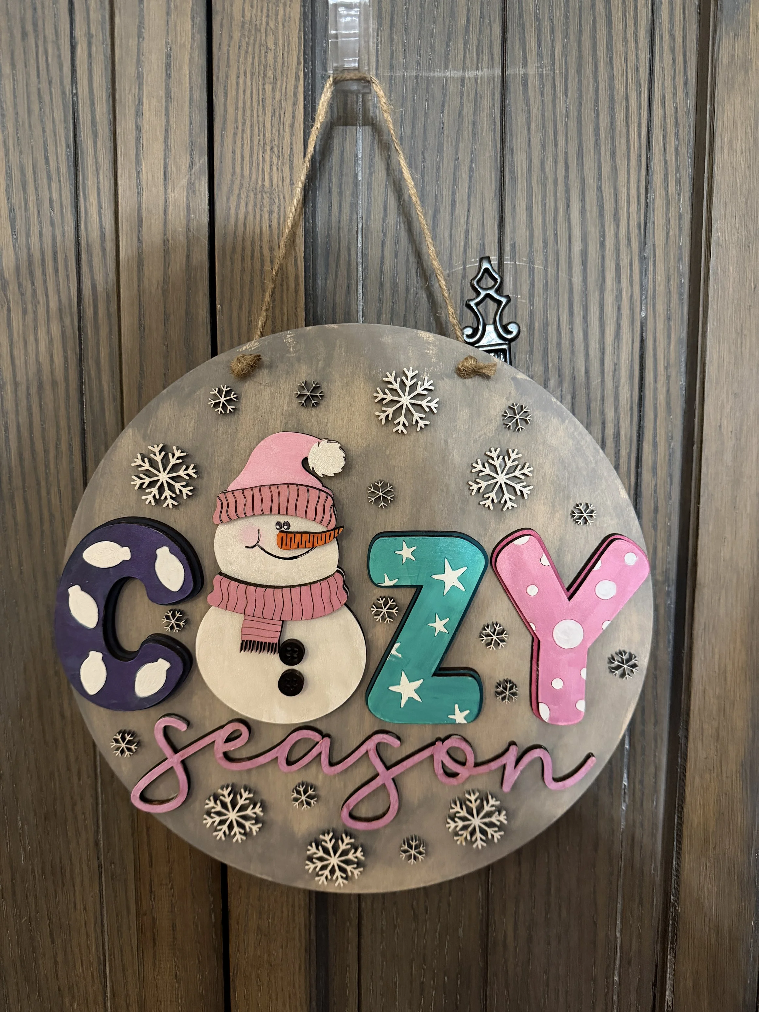 Cozy Season Snowman Door Hanger
