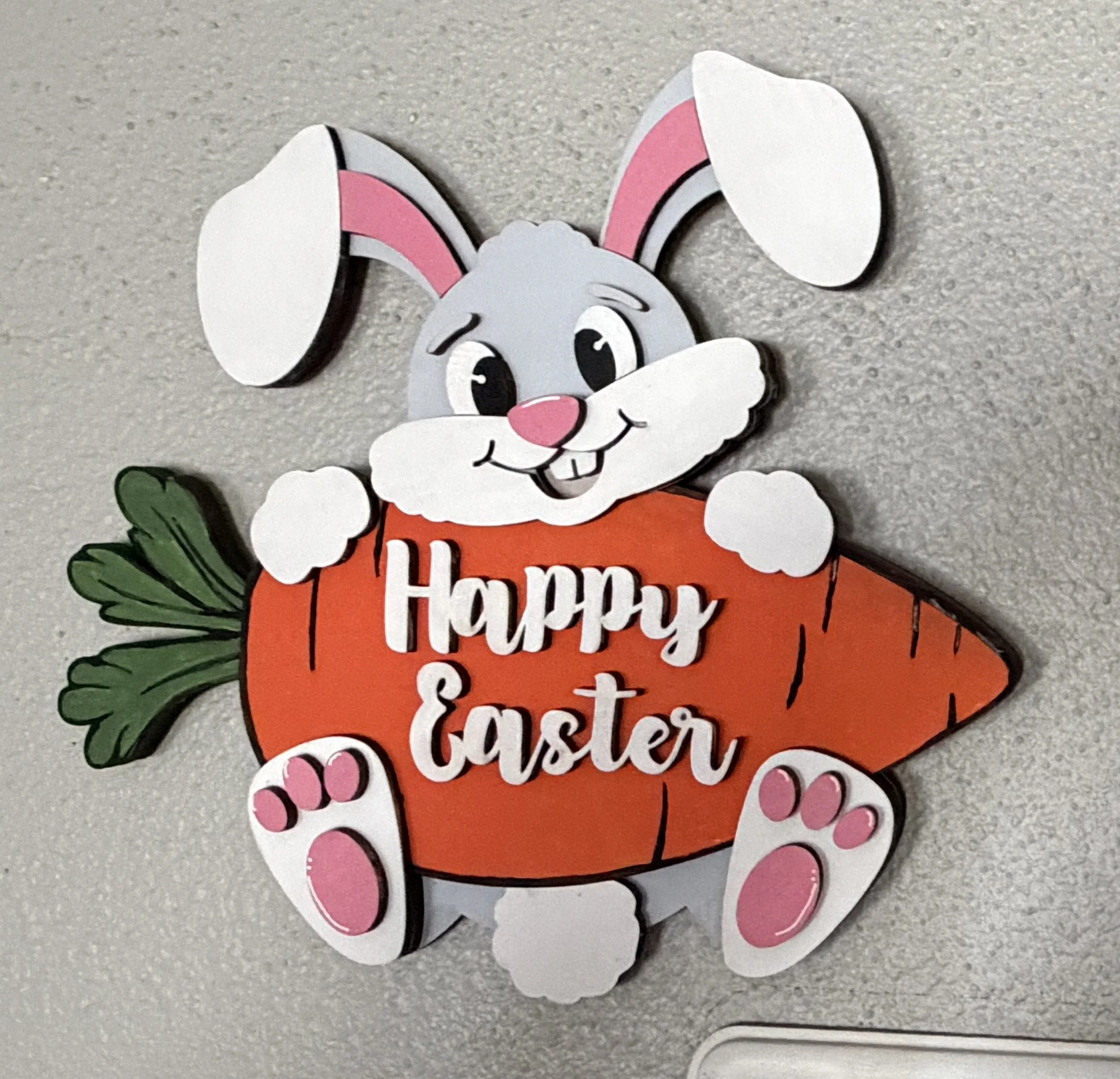 Adorable Hand-Painted Easter Bunny Wall Art