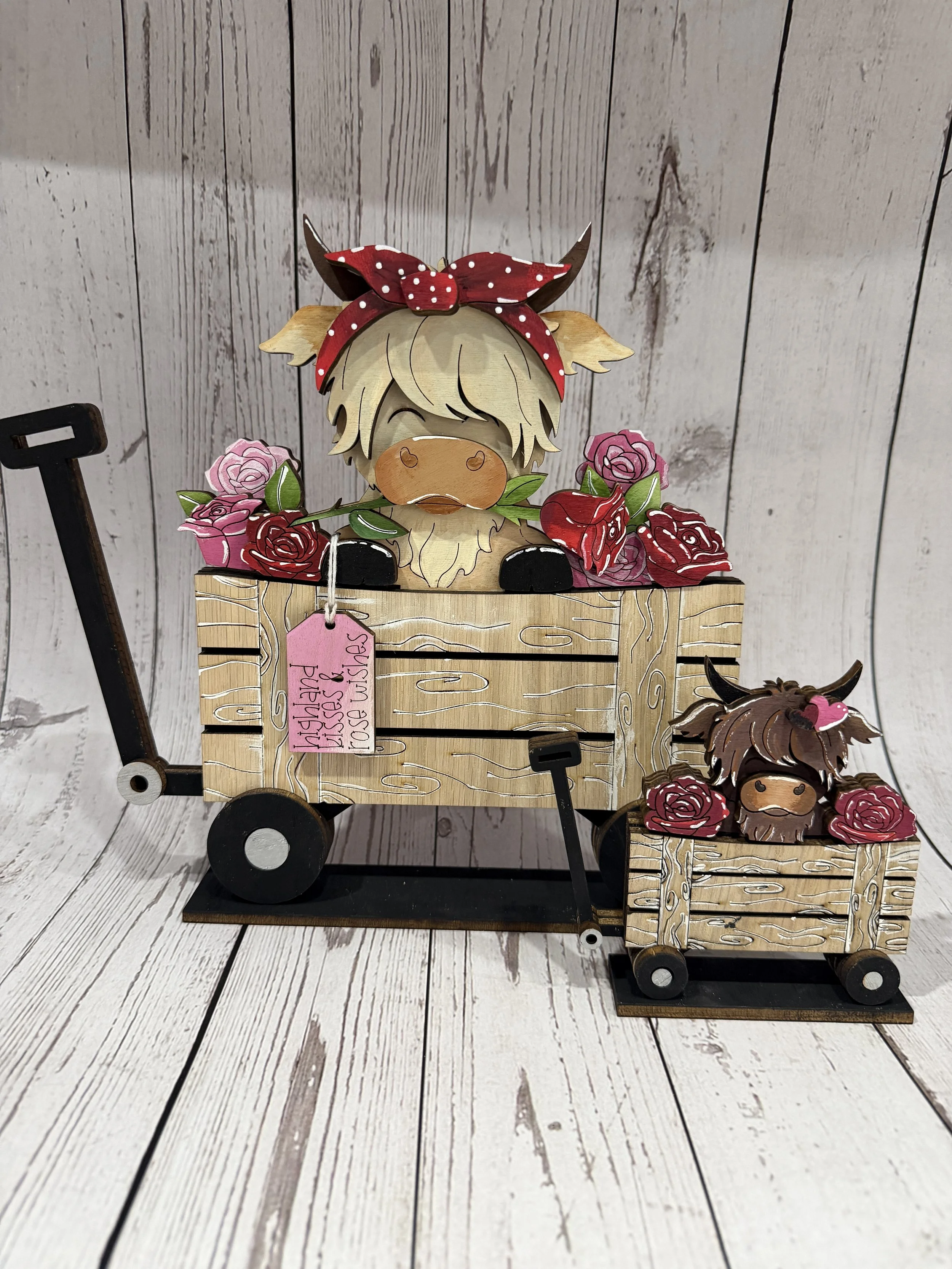 Whimsical Highland Cow & Roses Decor Kit  (Insert Only)