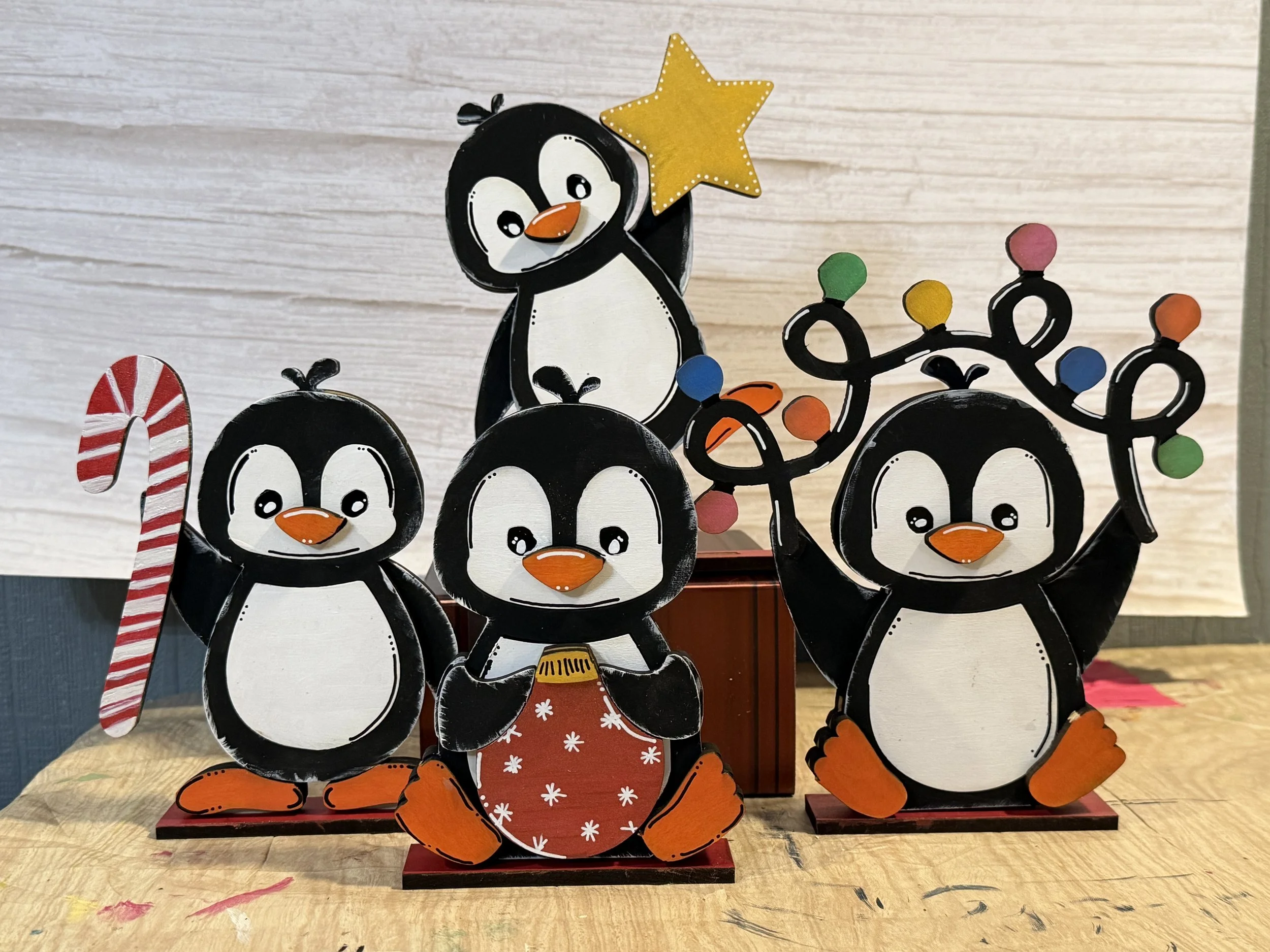 Festive Penguin Shelf Sitter Set - Set of 4