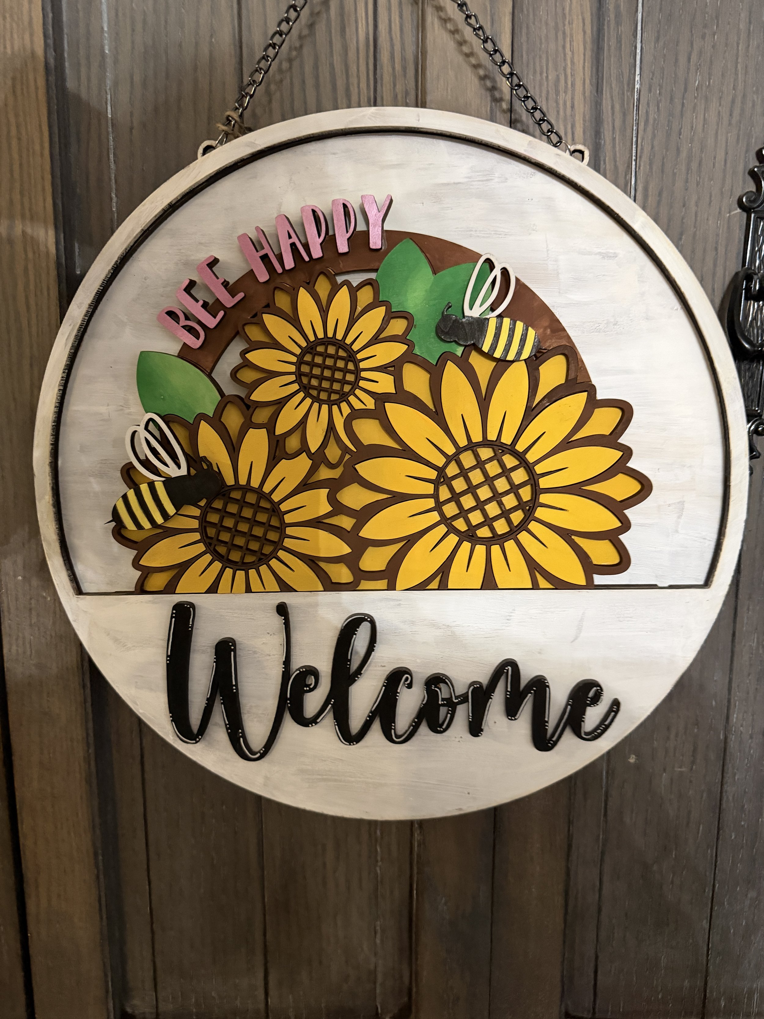 Bee Happy Interchangeable Door Hanger Insert