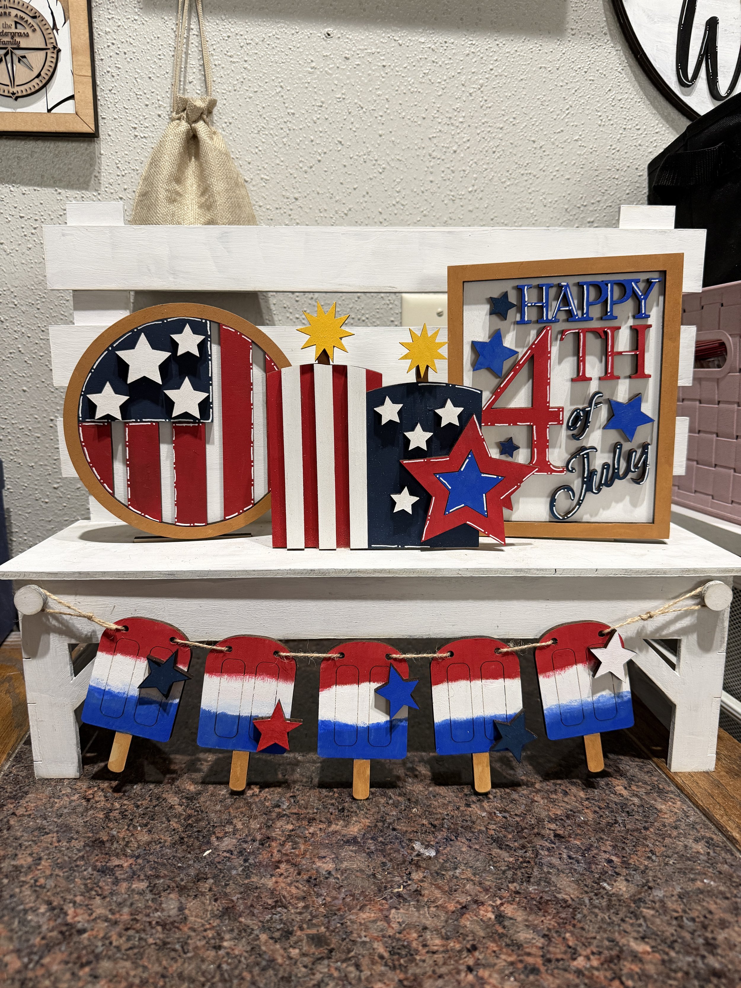 Patriotic Interchangeable Bench Decor