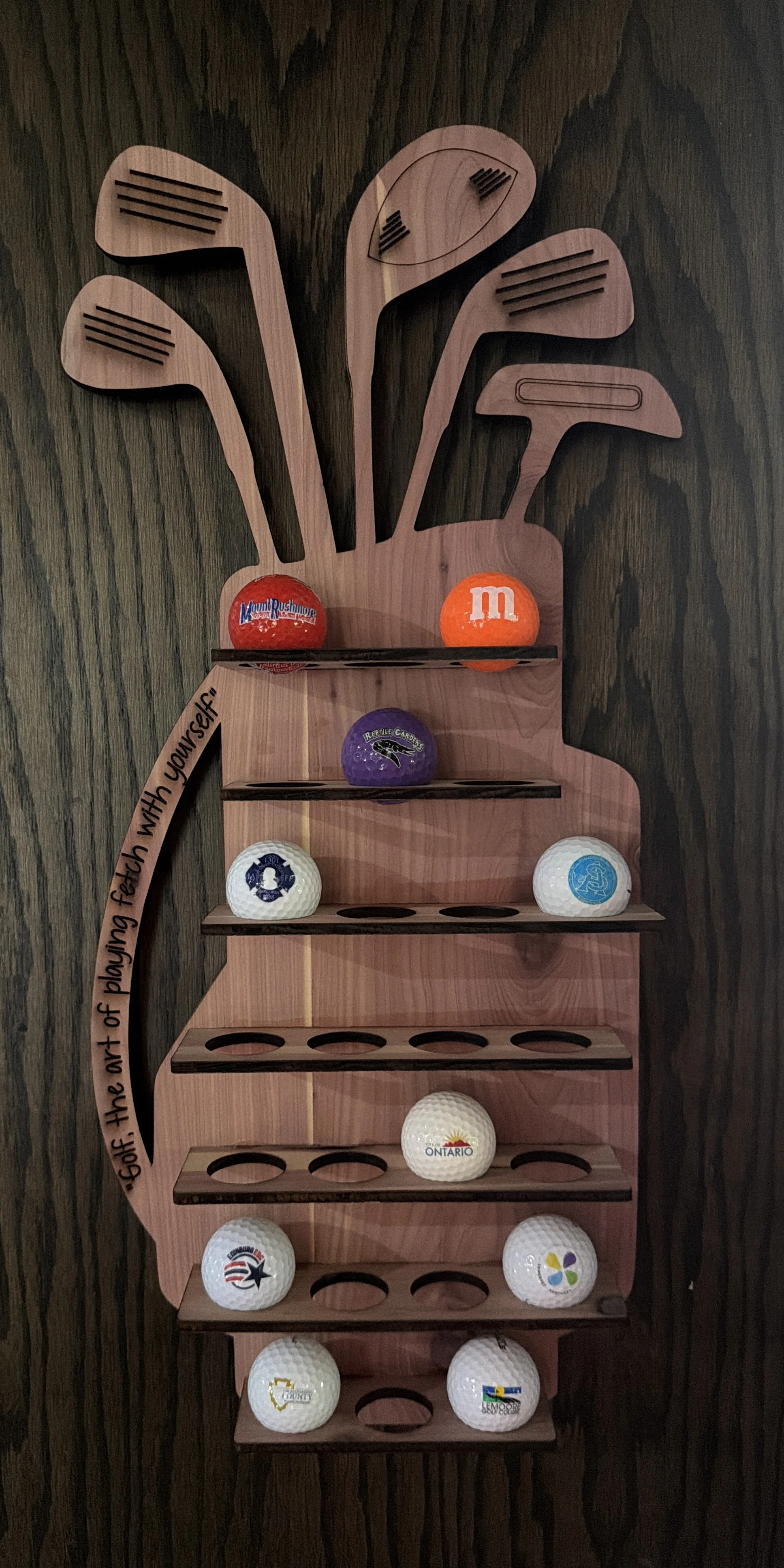 Elegant Wooden Golf Ball Display Holder