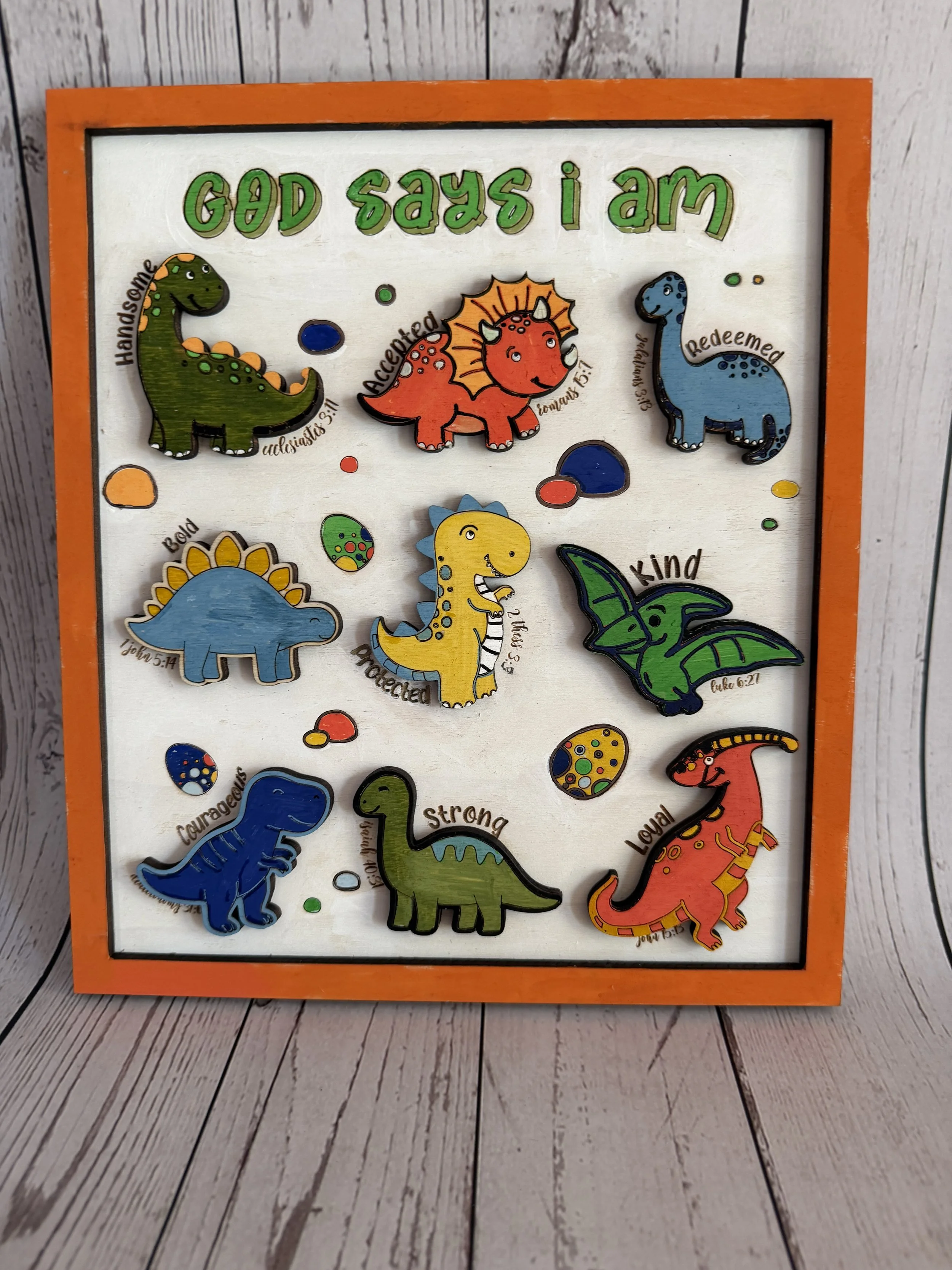 God Says I Am Dinosaur Affirmation Wall Art