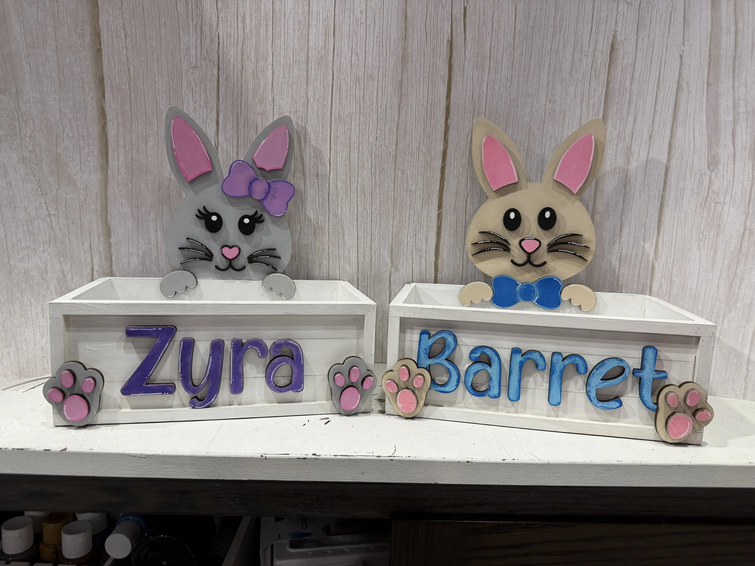 Personalized Bunny Easter Basket - Ready-to-Use or DIY Kit