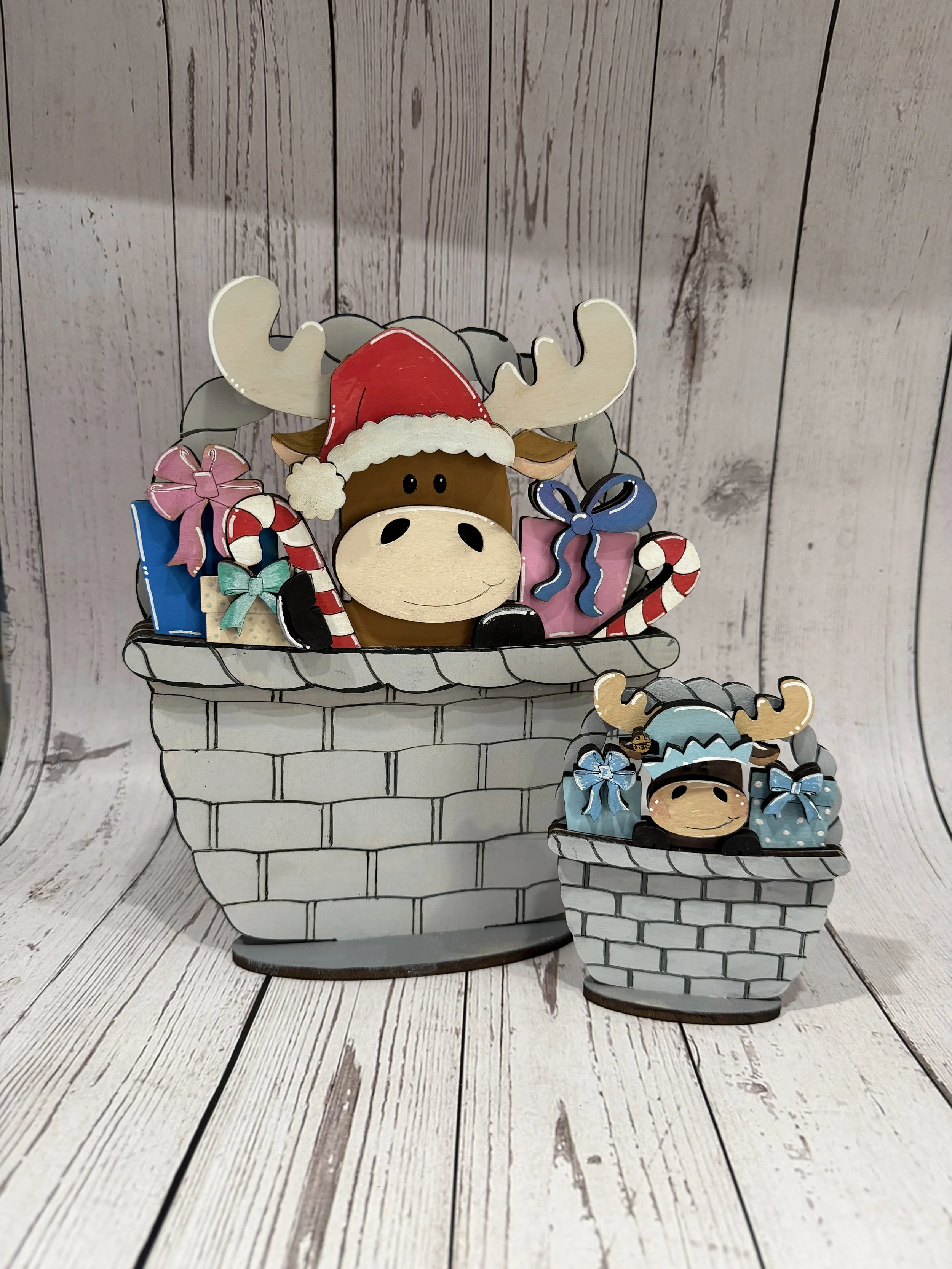 Moose Christmas Interchangeable Basket  (Insert Only)