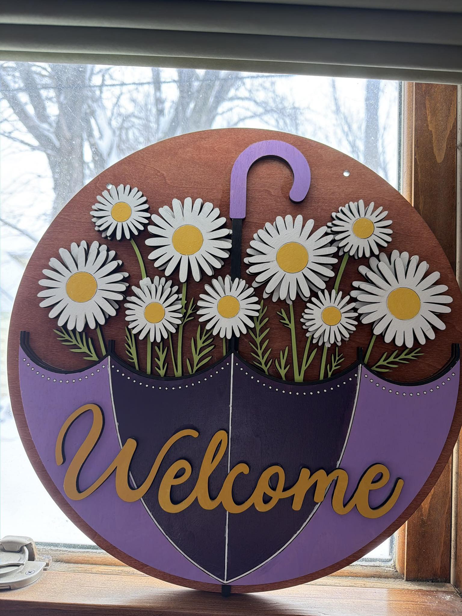Spring Daisy Umbrella Door Hanger