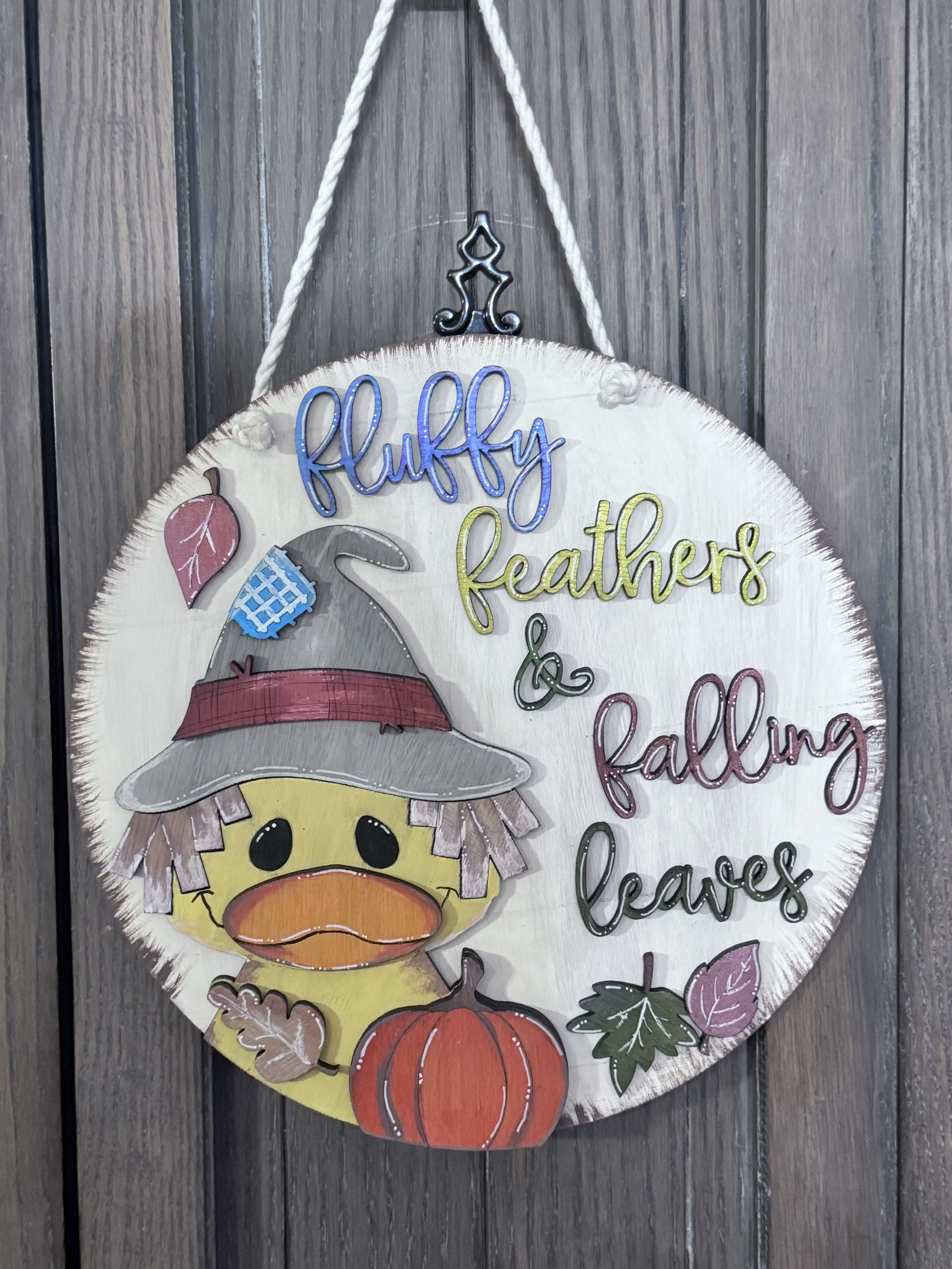 Fluffy Feathers & Falling Leaves Door Hanger