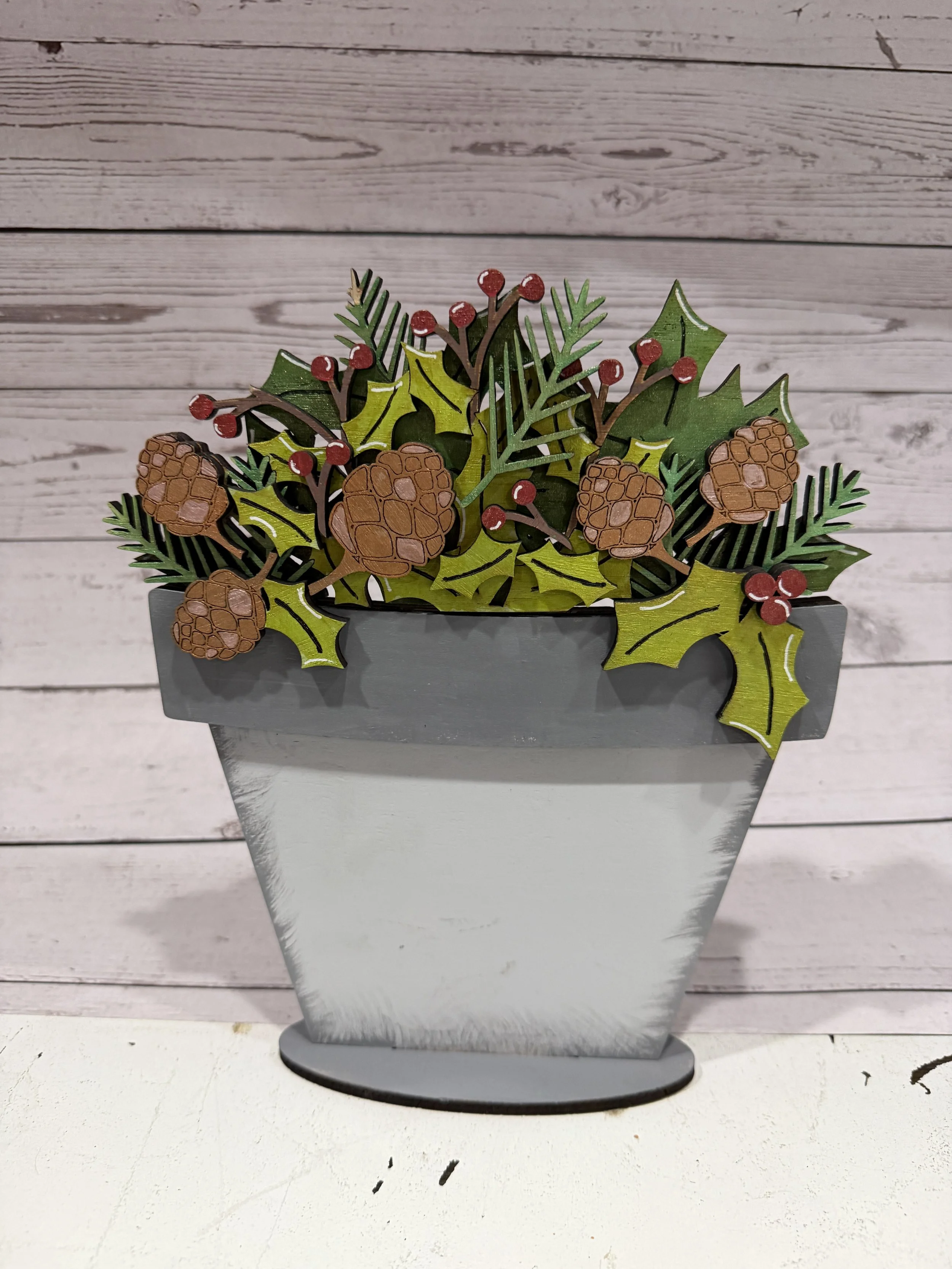 Festive Christmas Flower Basket Insert  (Insert Only)