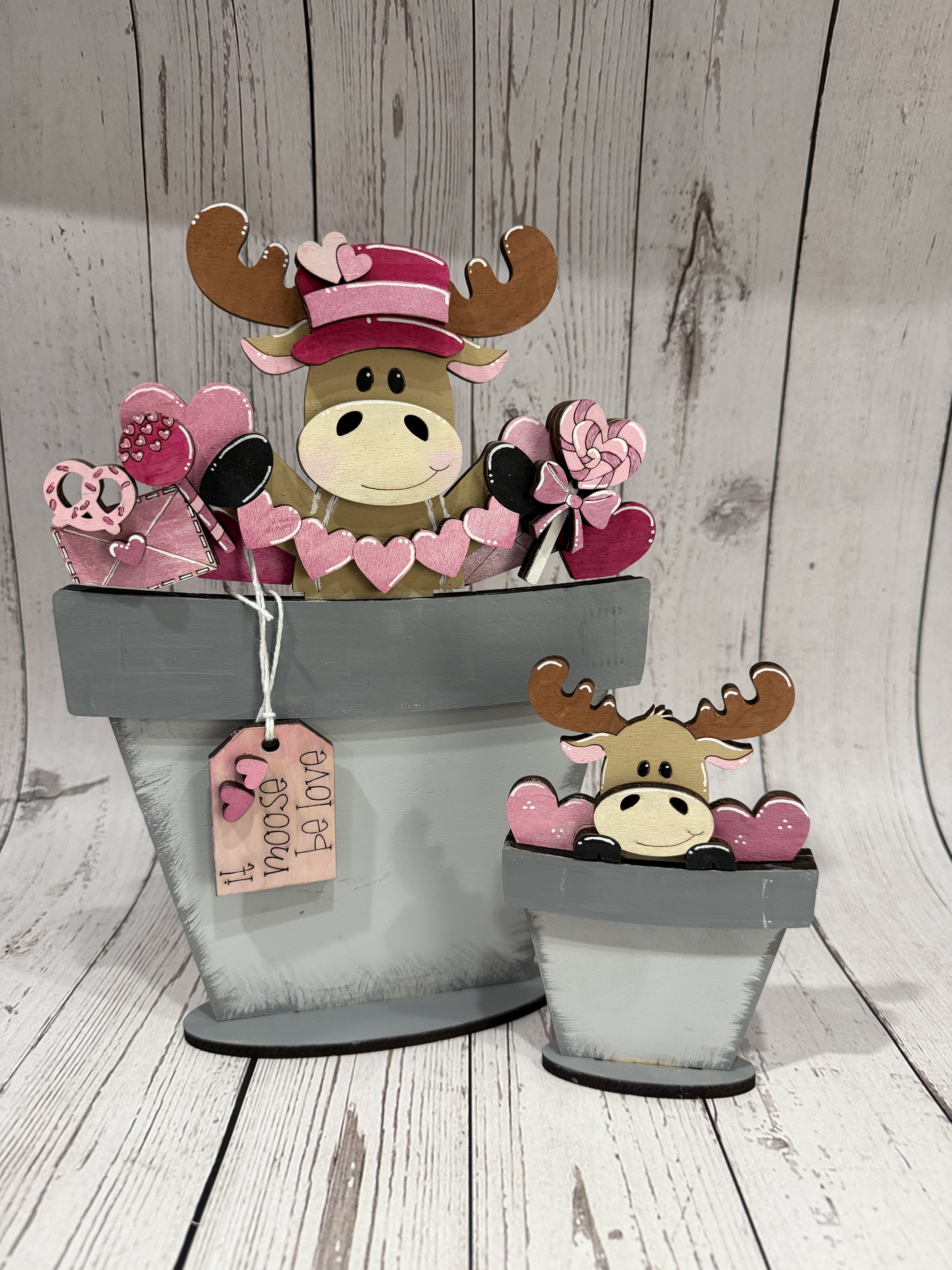 Adorable Valentine Moose Flower Basket  (Insert Only)