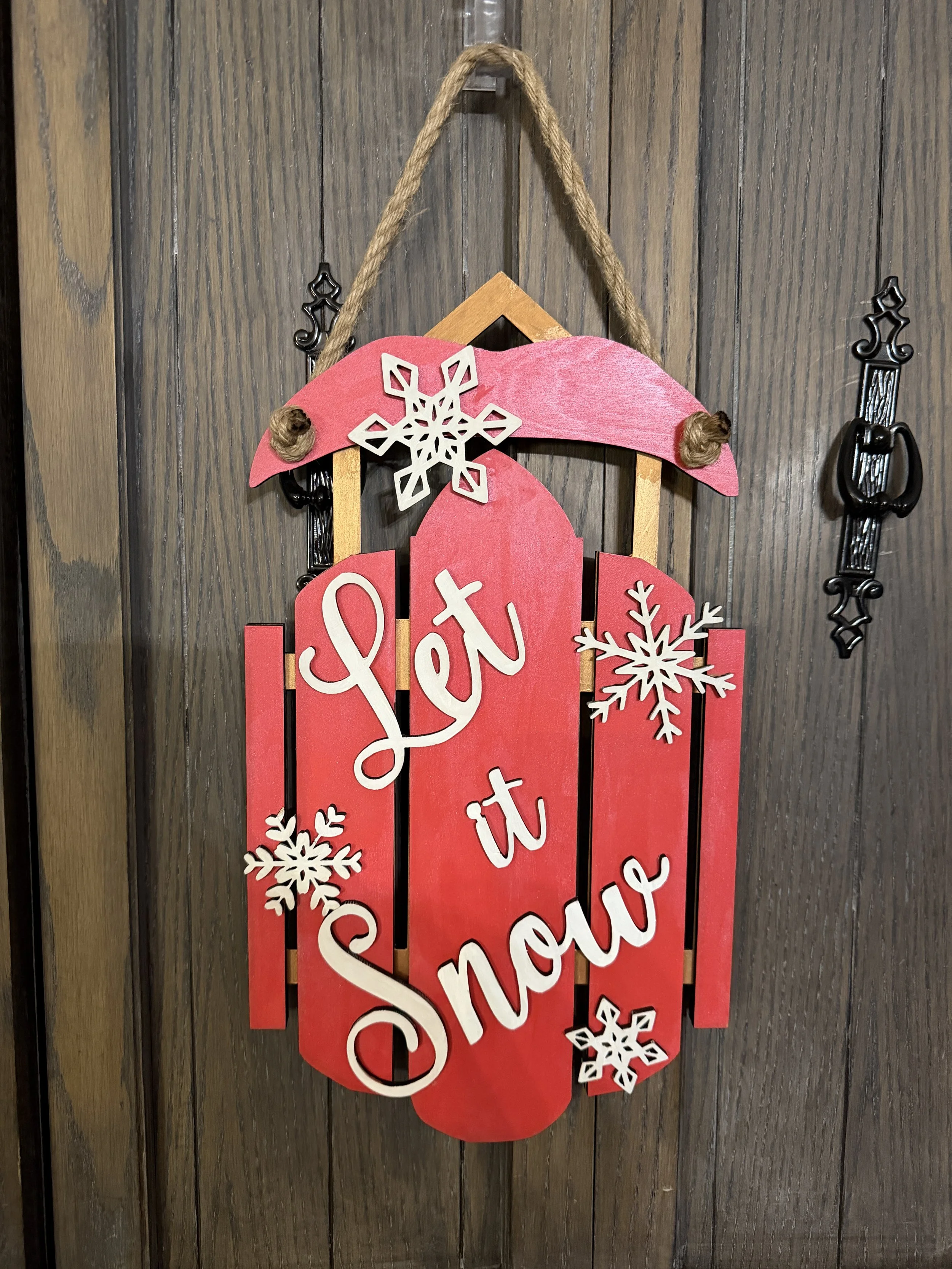 'Let it Snow' Decorative Sled Door Hanger