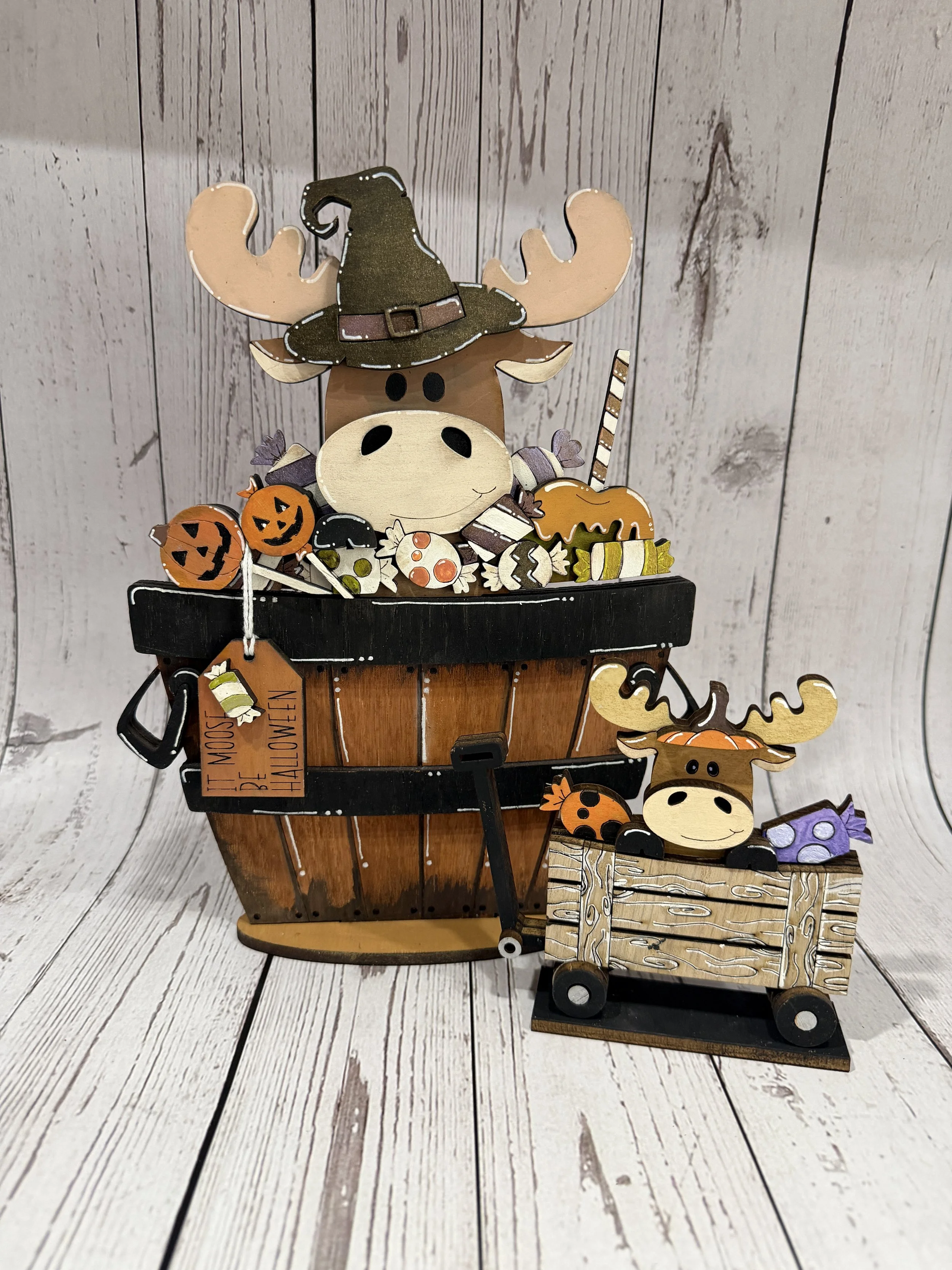 Moose Halloween Interchangeable Flower Basket  (Insert Only)